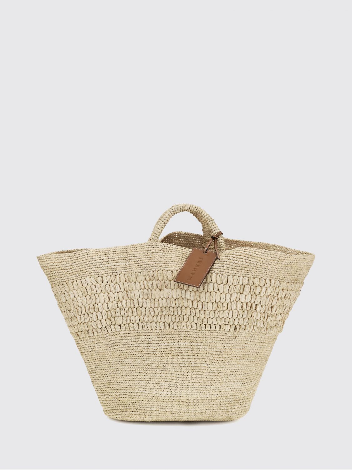 MANEBI Fiji Flared Crochet Raffia Tote Bag