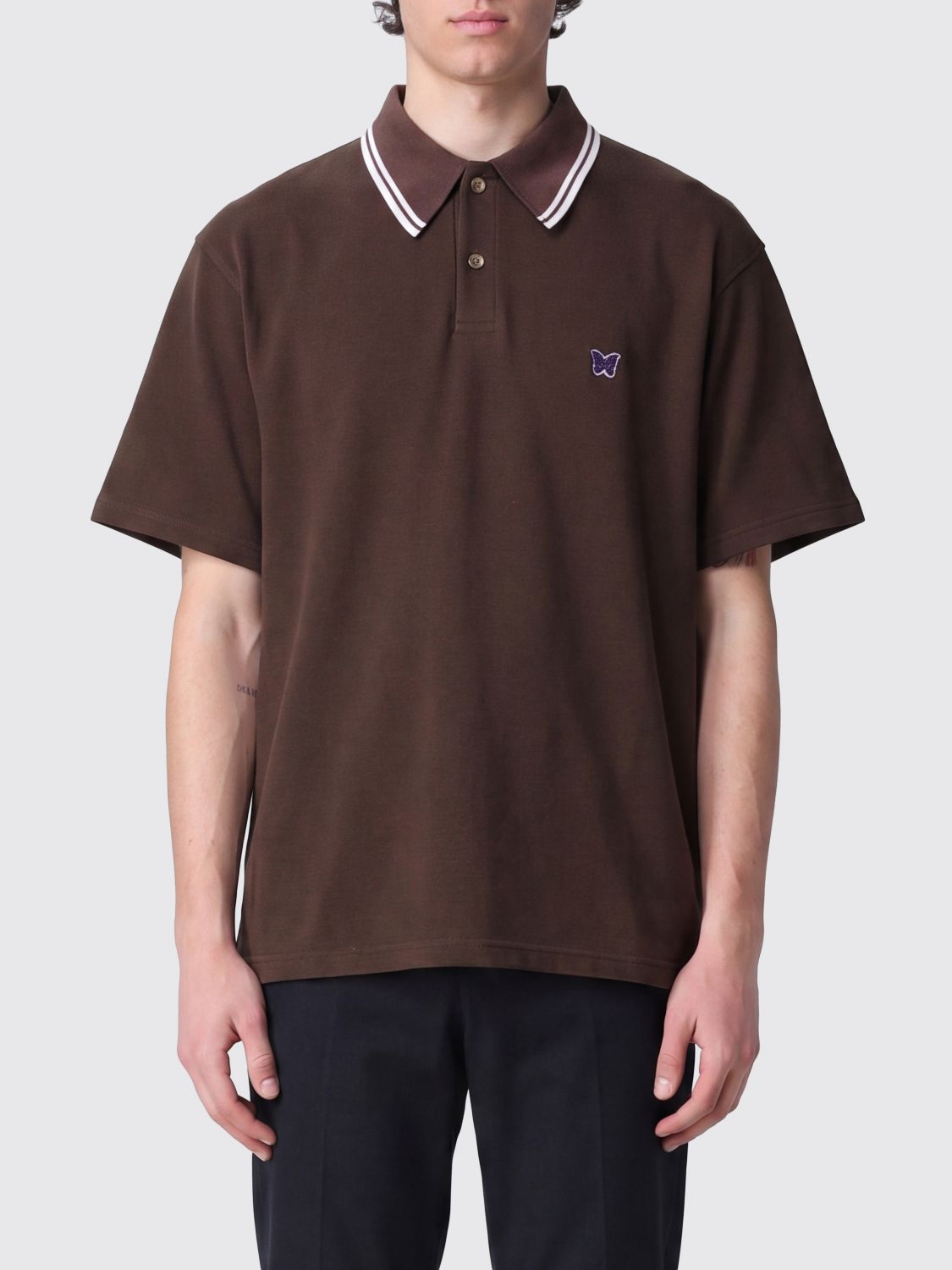 NEEDLES Relaxed-Fit Cotton Polo Shirt with Logo Patch
