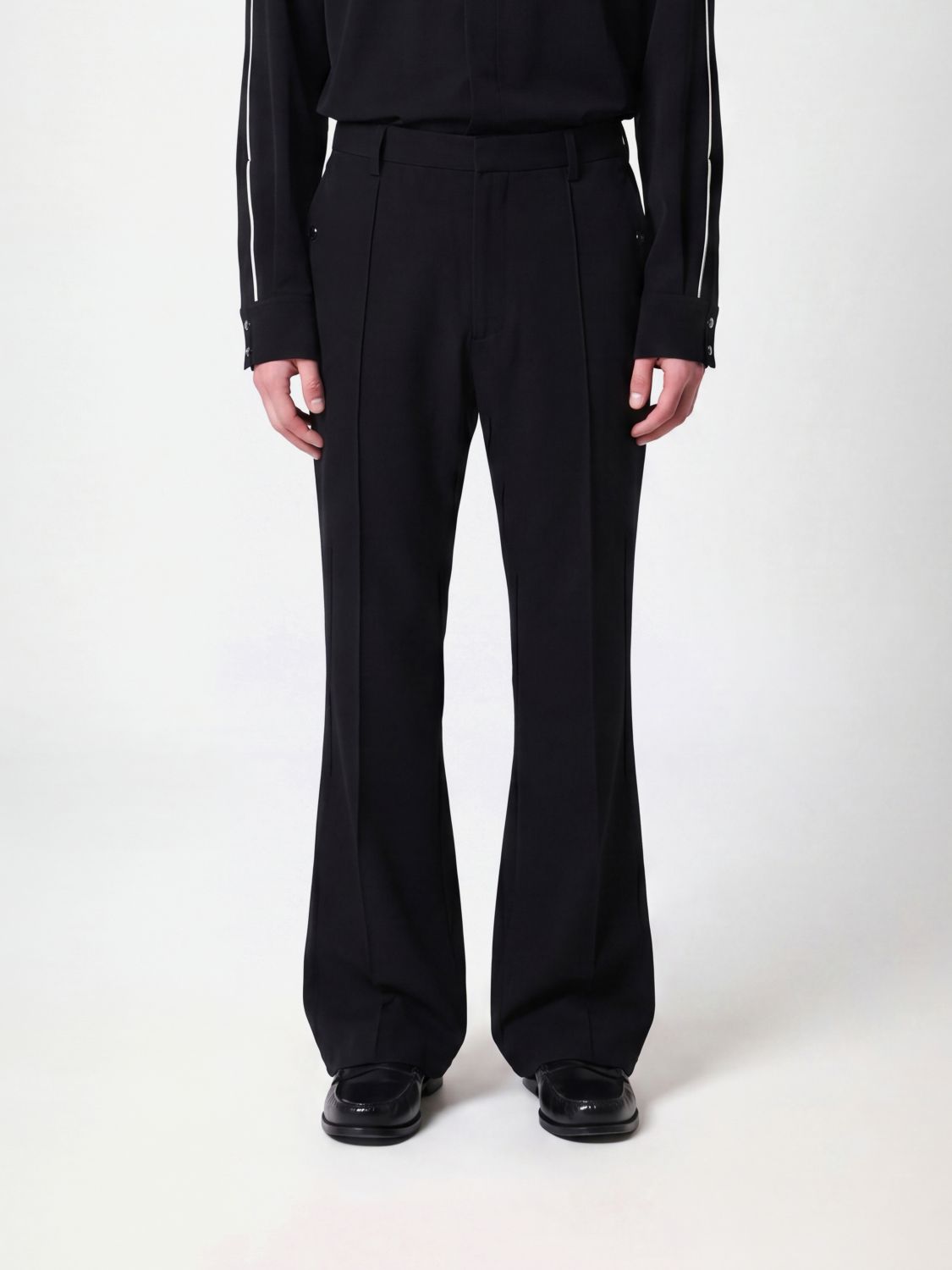 NEEDLES Flared Stretch Technical Fabric Trousers with Elasticated Waist