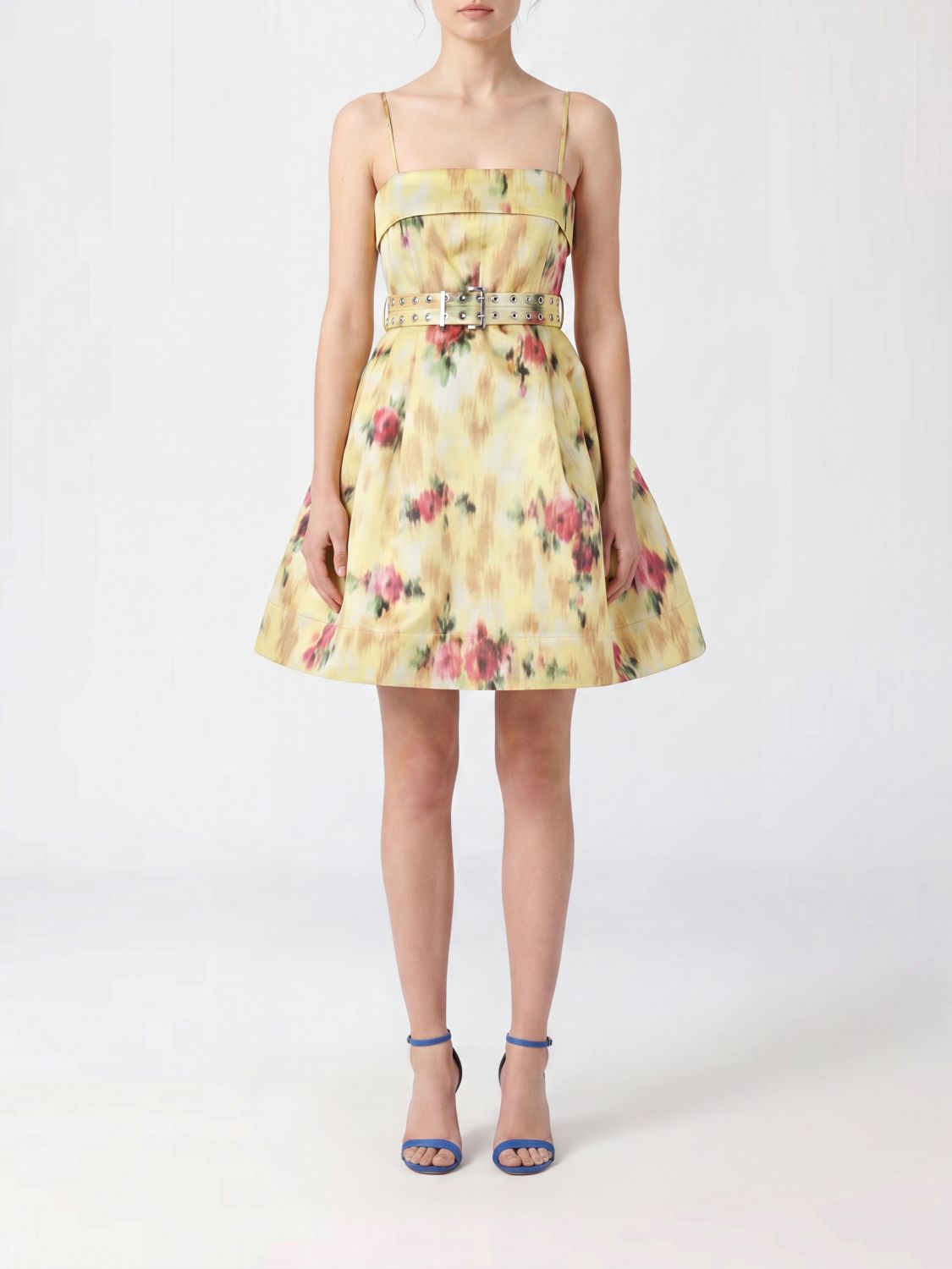 GANNI Floral-Print A-Line Mini Dress in Recycled Crêpe