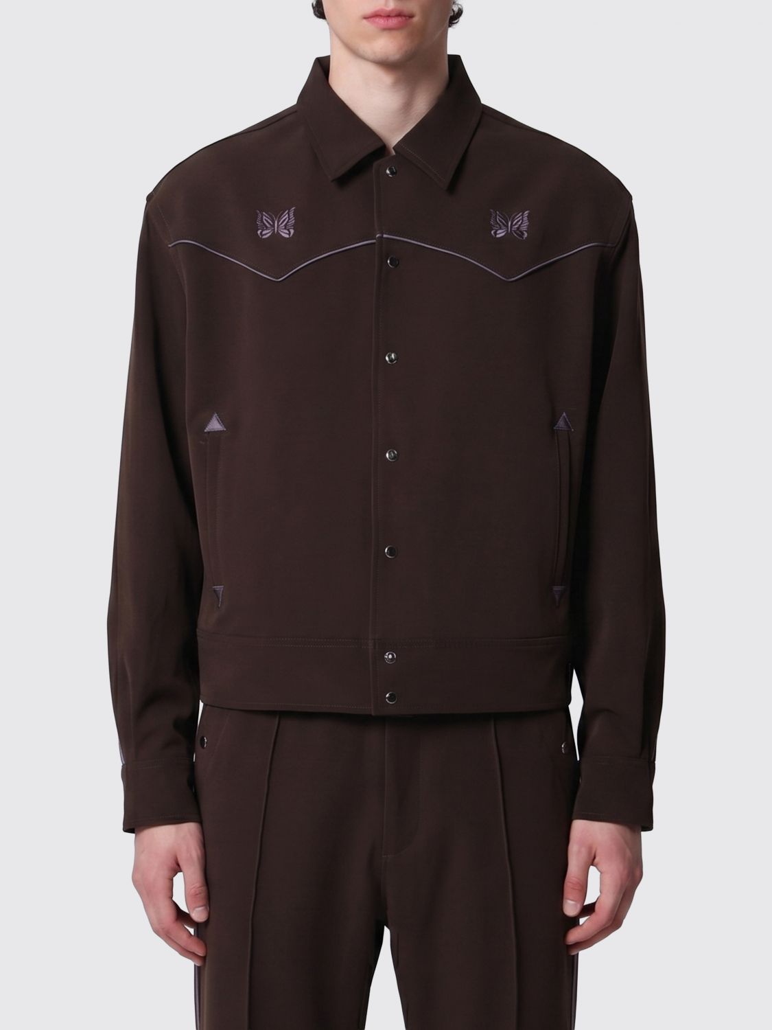 NEEDLES Piping Cowboy Western Overshirt with Butterfly Print
