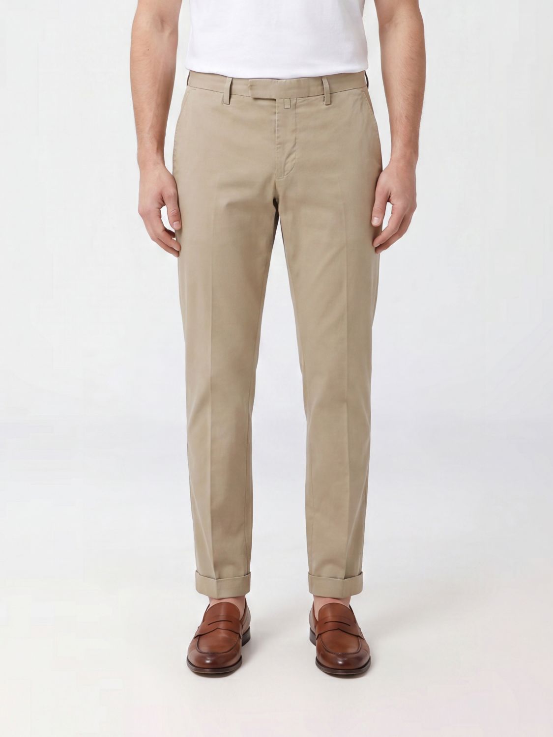 BRIGLIA 1949 Pantaloni sartoriali slim fit in misto cotone e lino