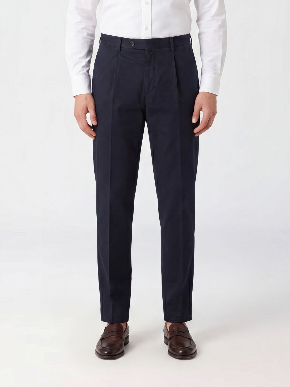 BRIGLIA 1949 Pantaloni sartoriali slim fit in misto cotone e lino con tasche America