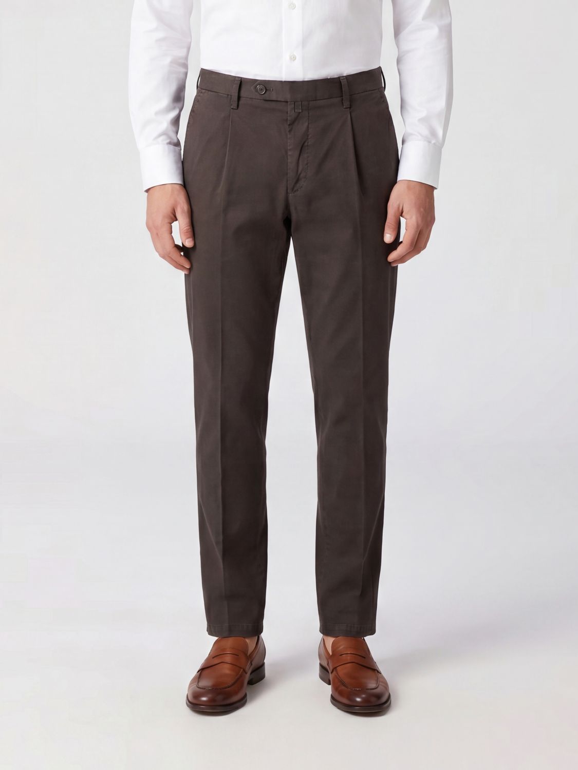 BRIGLIA 1949 Pantaloni sartoriali slim fit in misto cotone e lino con tasche America