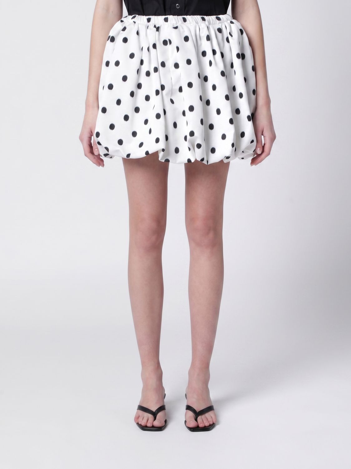 PATOU Polka-Dot Crêpe Balloon Mini Skirt with a High Waist