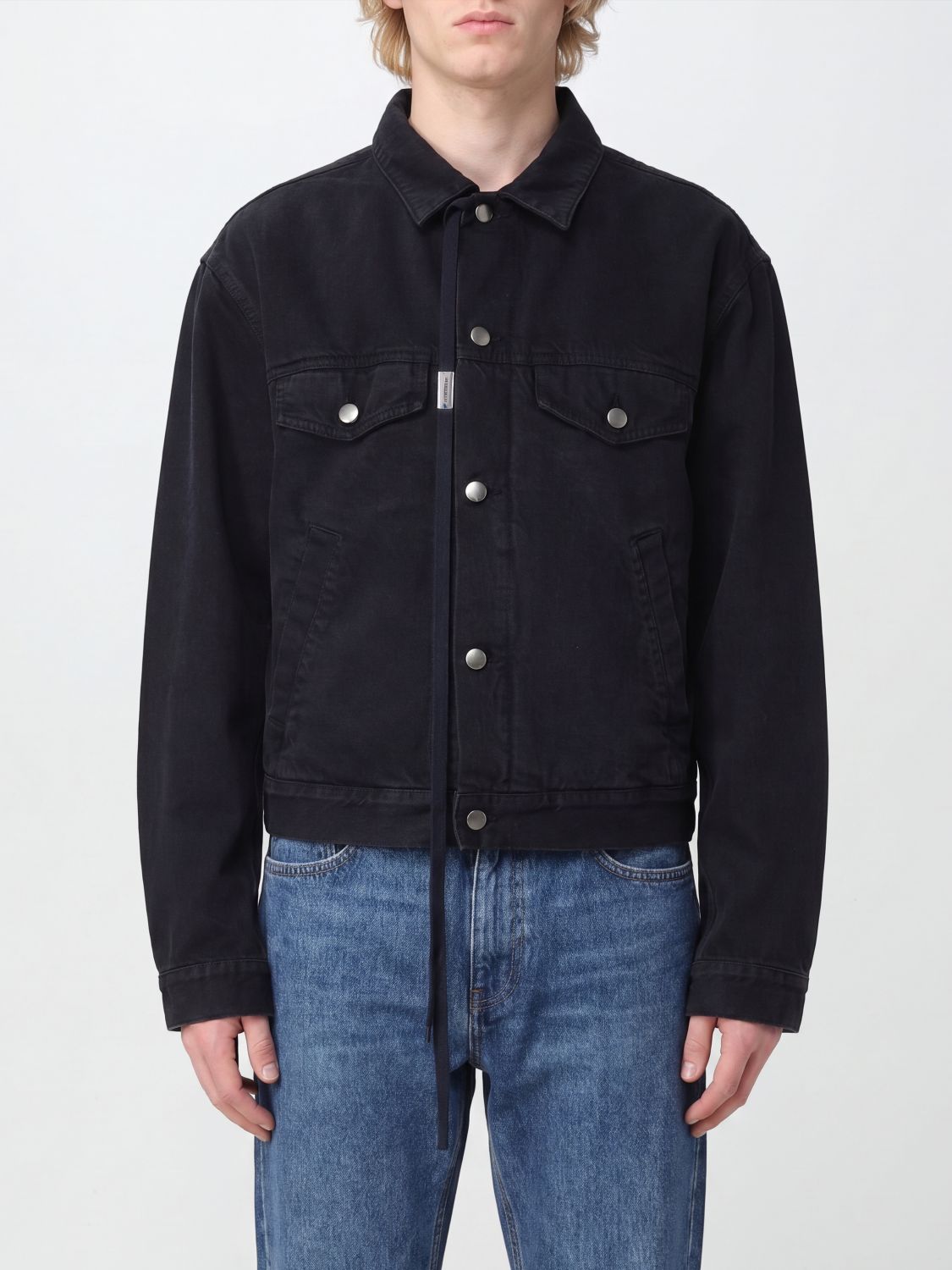 ANN DEMEULEMEESTER Cotton Denim Jacket with Patch Pockets