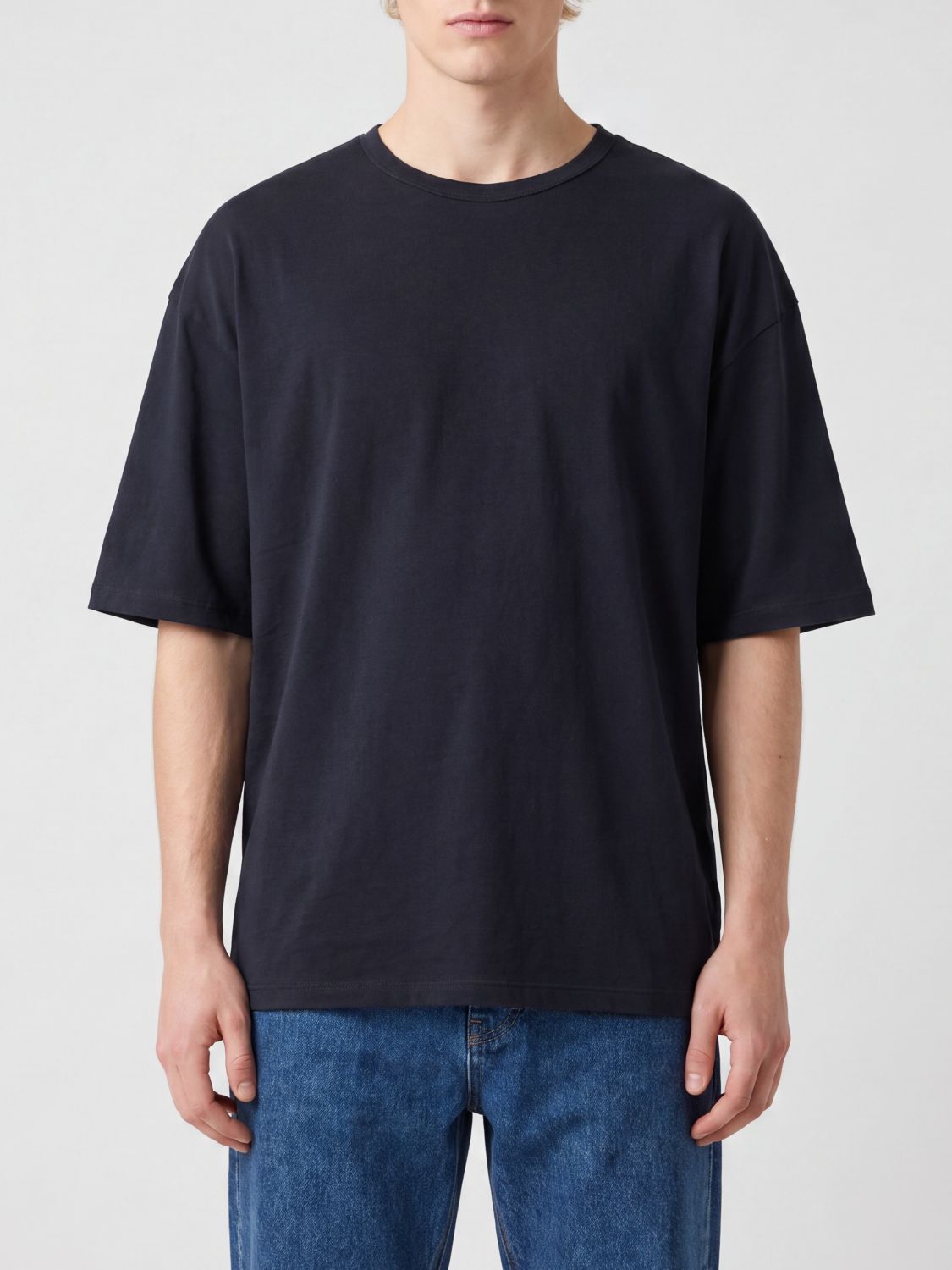 ANN DEMEULEMEESTER Relaxed Fit Dropped Shoulder Cotton T-Shirt