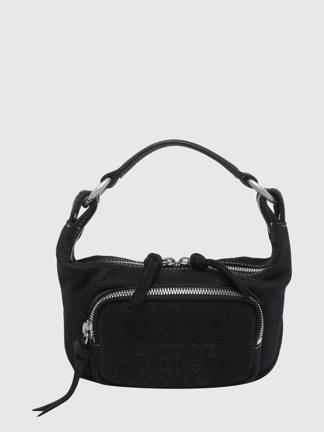 Margesherwood Mini Matelassé Leather Hobo Bag with Double Zip Closure