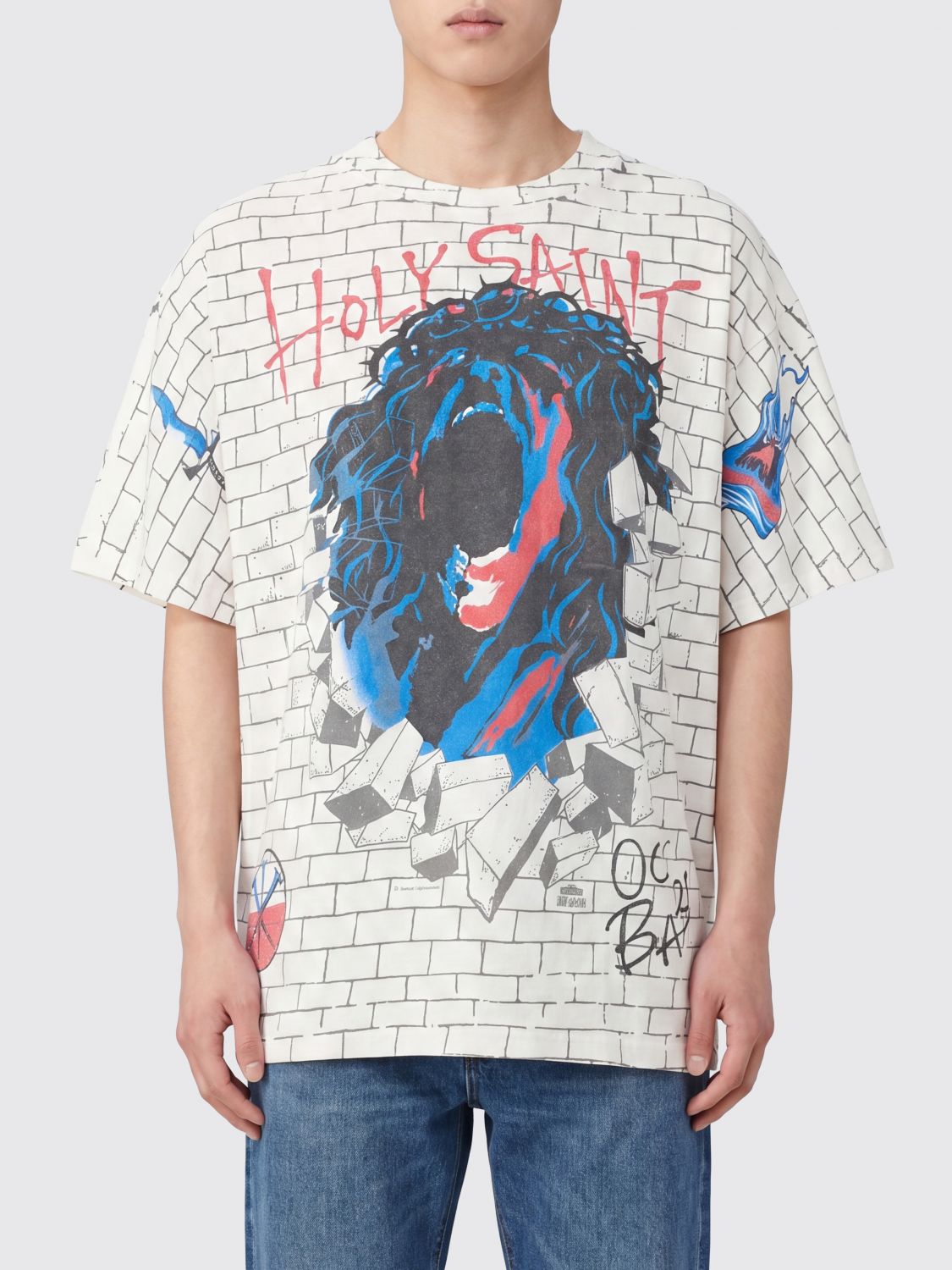 SAINT MXXXXXX T-shirt relaxed fit in cotone con stampa grafica urban