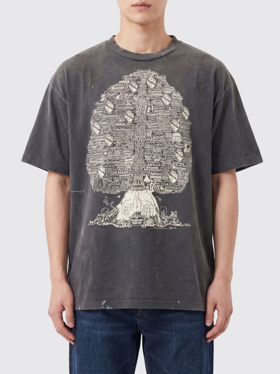 SAINT MXXXXXX T-shirt relaxed fit in cotone con stampa grafica stile vintage