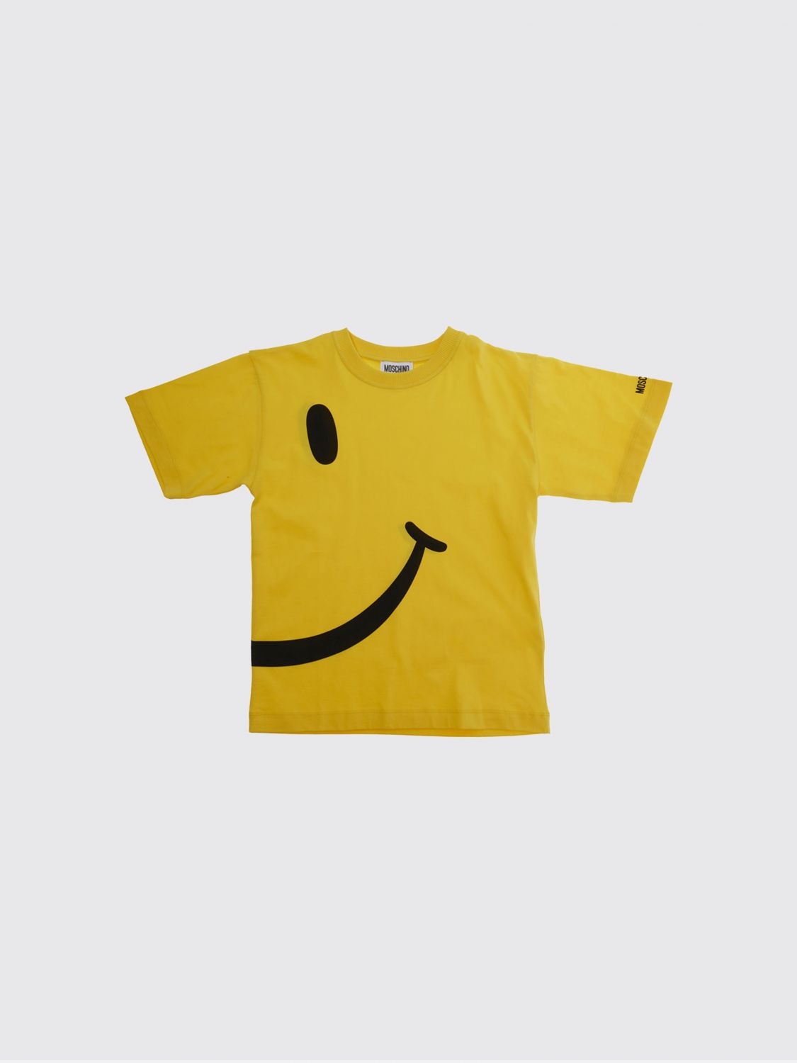 MOSCHINO T-shirt da bambino in cotone con stampa grafica a contrasto