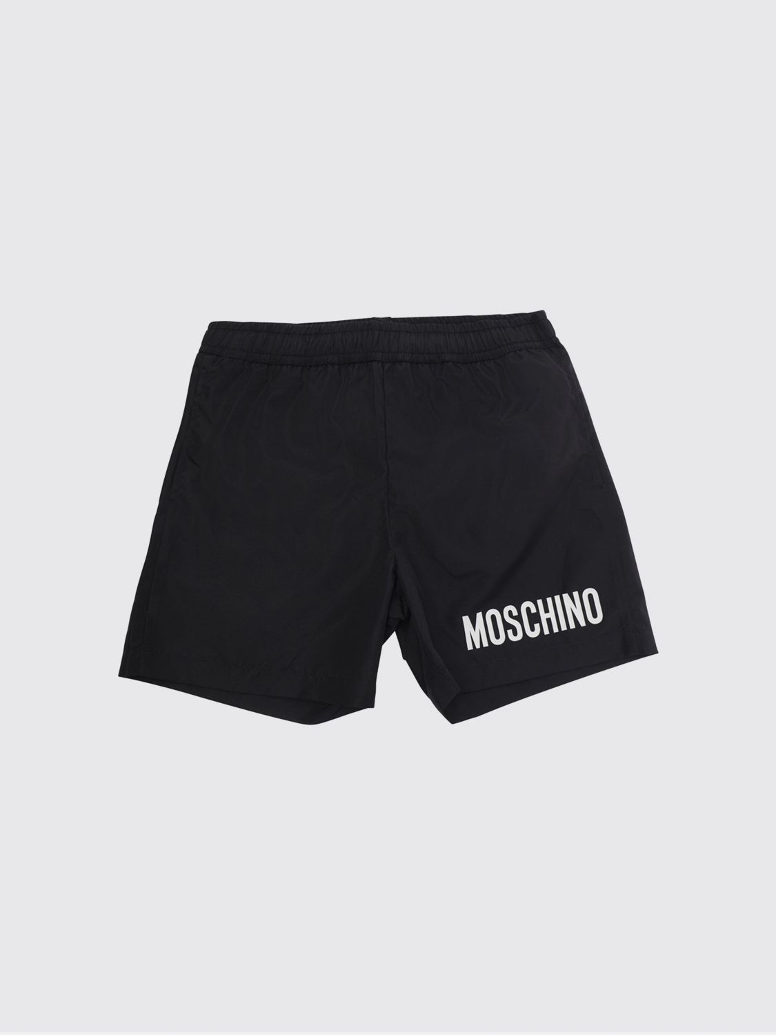 MOSCHINO Shorts da mare da bambino in poliestere con logo a contrasto