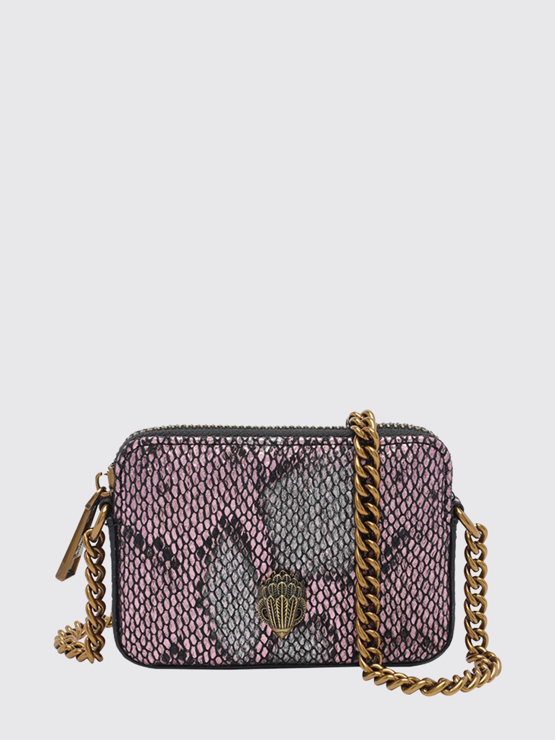 KURT GEIGER LONDON Mini camera bag Kensington in poliuretano con stampa pitone