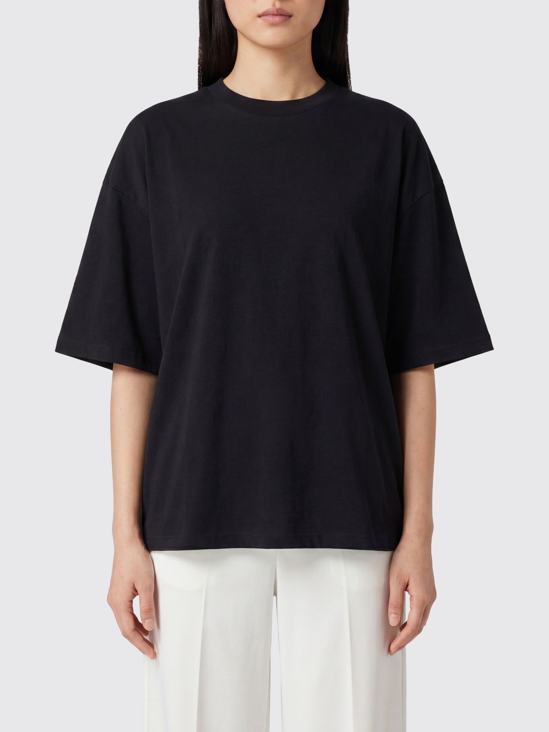 TELA T-shirt relaxed fit in cotone con scollo a girocollo e spalle cadute