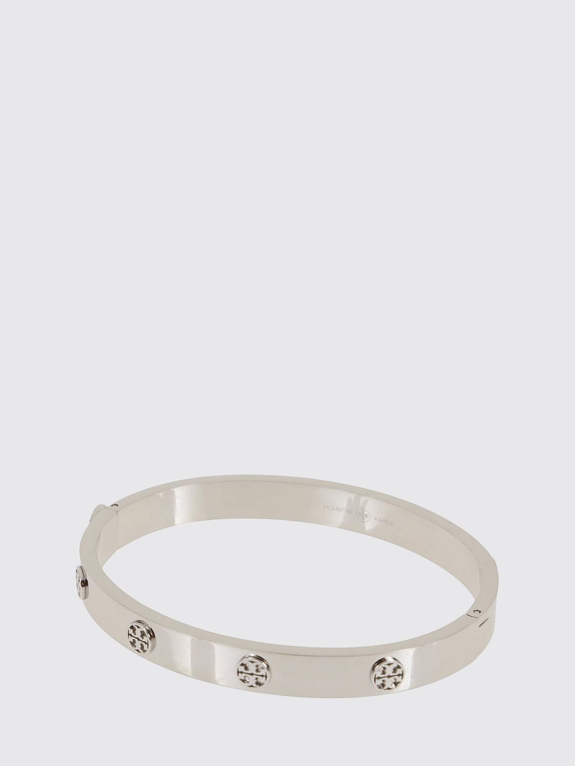 TORY BURCH Miller Double T Logo Bangle Bracelet in Stainless Steel　TORY BURCH ミラー ダブル T ロゴ バングル ブレスレット (ステンレススチール) TORY
