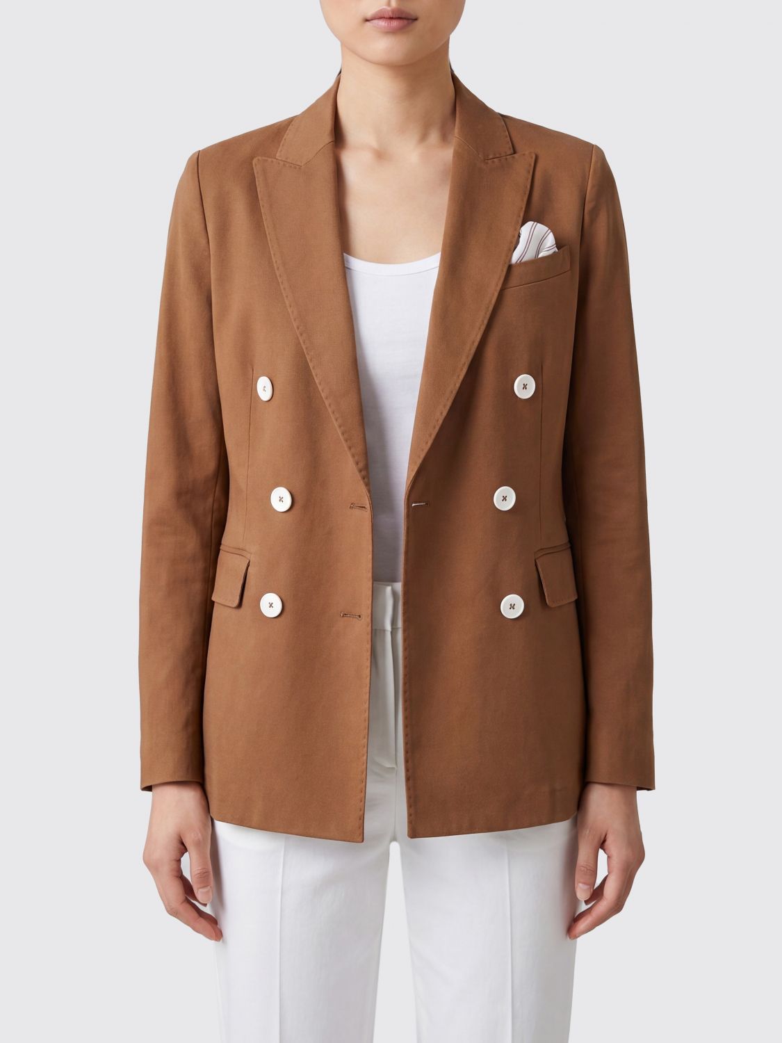 CIRCOLO 1901 Blazer corto doppiopetto in cotone stretch slim fit