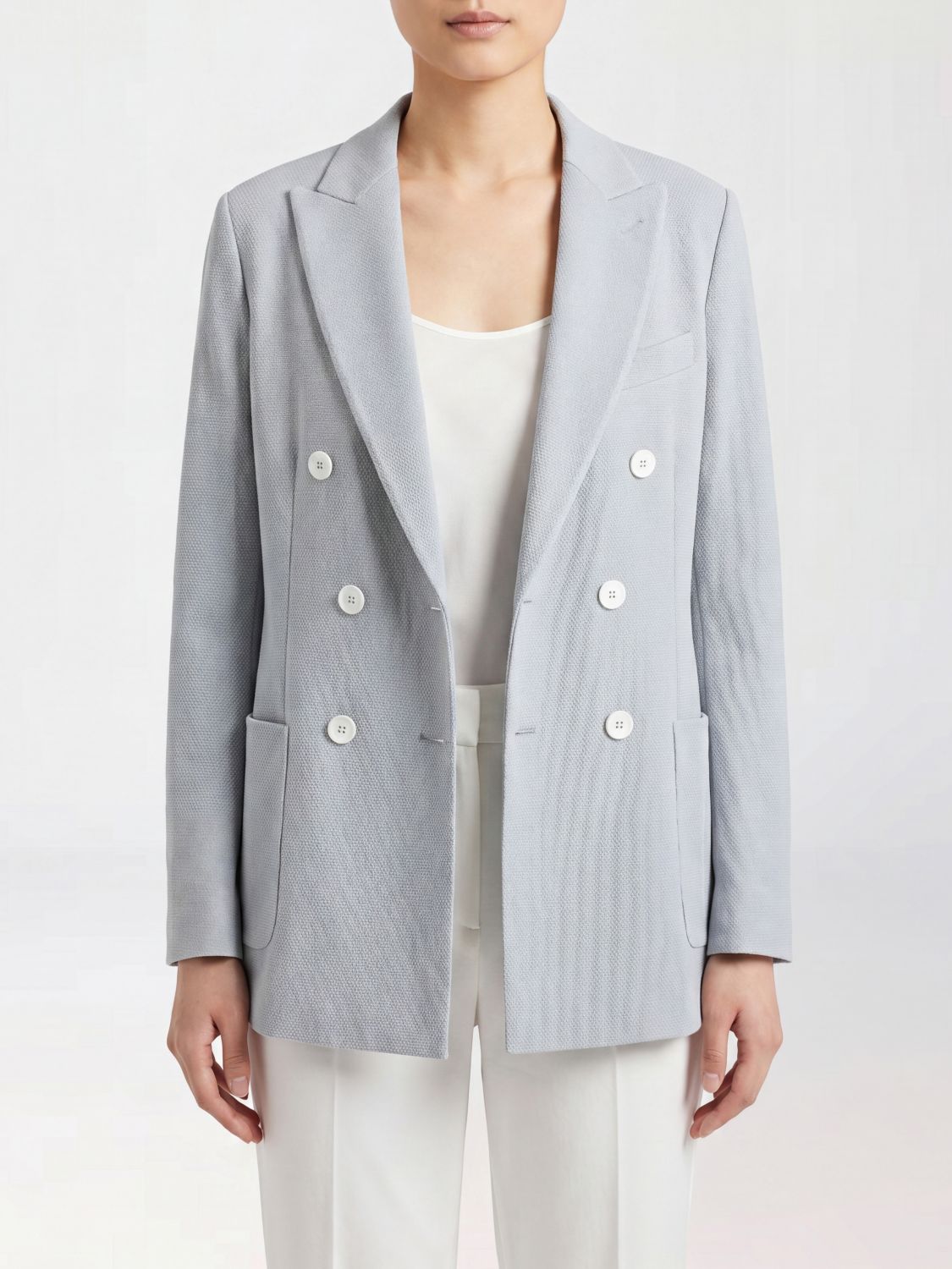 CIRCOLO 1901 Blazer doppiopetto in misto lana con tasche a toppa
