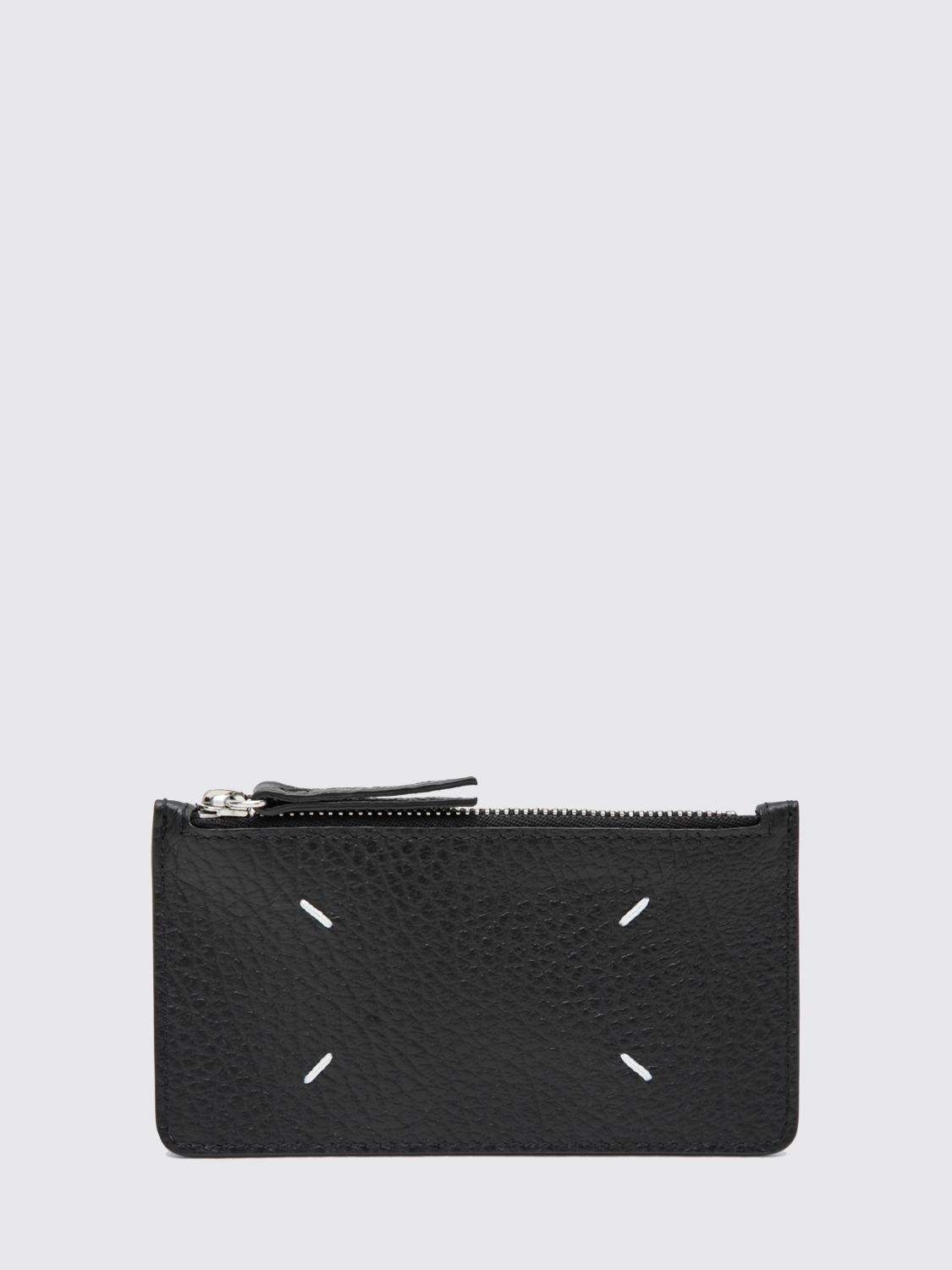 MAISON MARGIELA Four Stitches Grained Calfskin Leather Zipped Card Holder