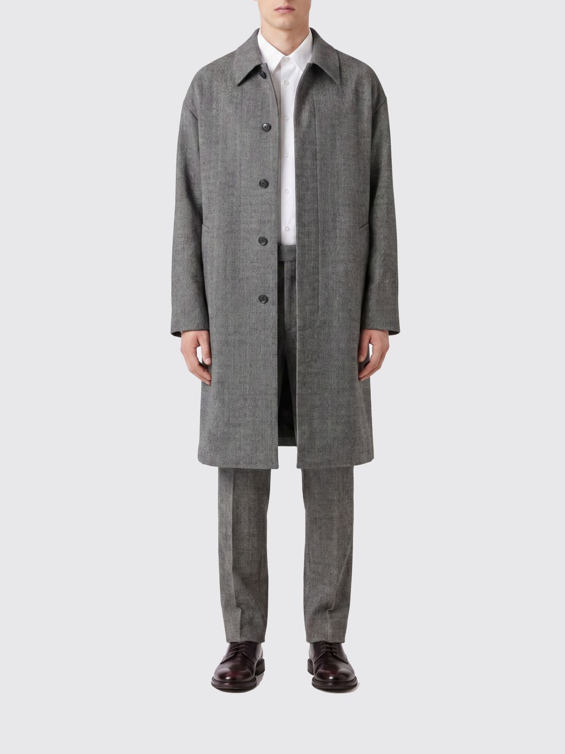 FEAR OF GOD Cappotto lungo monopetto in pura lana vergine con tasche a toppa
