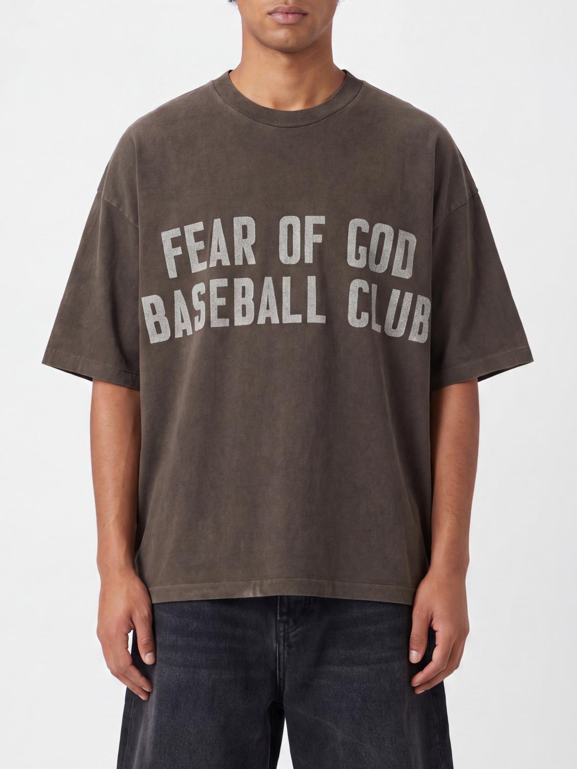 FEAR OF GOD T-shirt relaxed fit in cotone con logo a contrasto e spalle scese