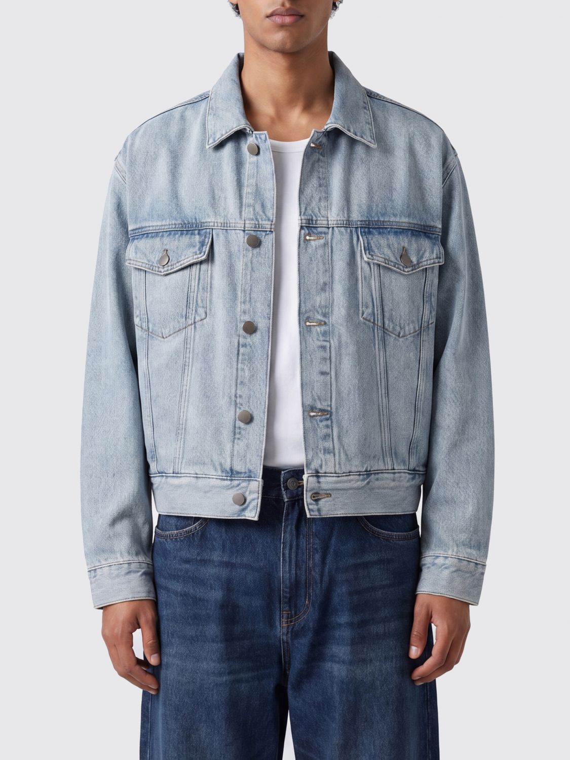 FEAR OF GOD Giacca-camicia in denim di cotone con tasche multiple e bottoni metallici