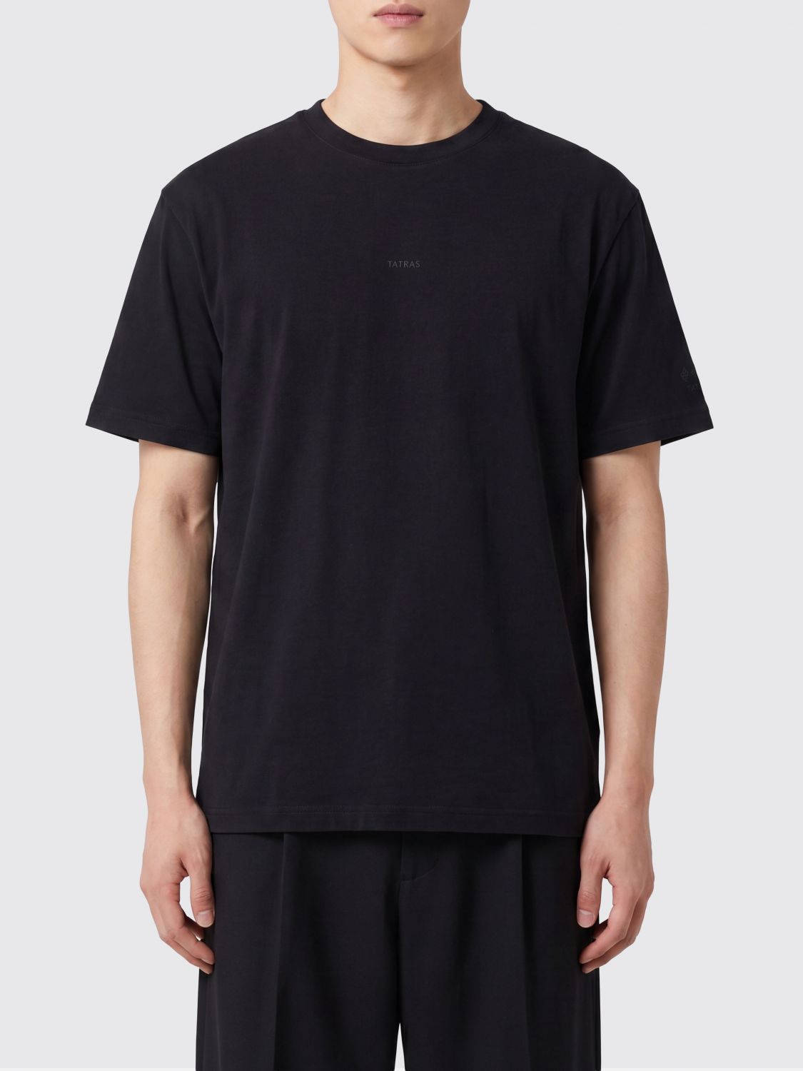 TATRAS T-shirt girocollo in cotone con logo tono su tono applicato sul petto