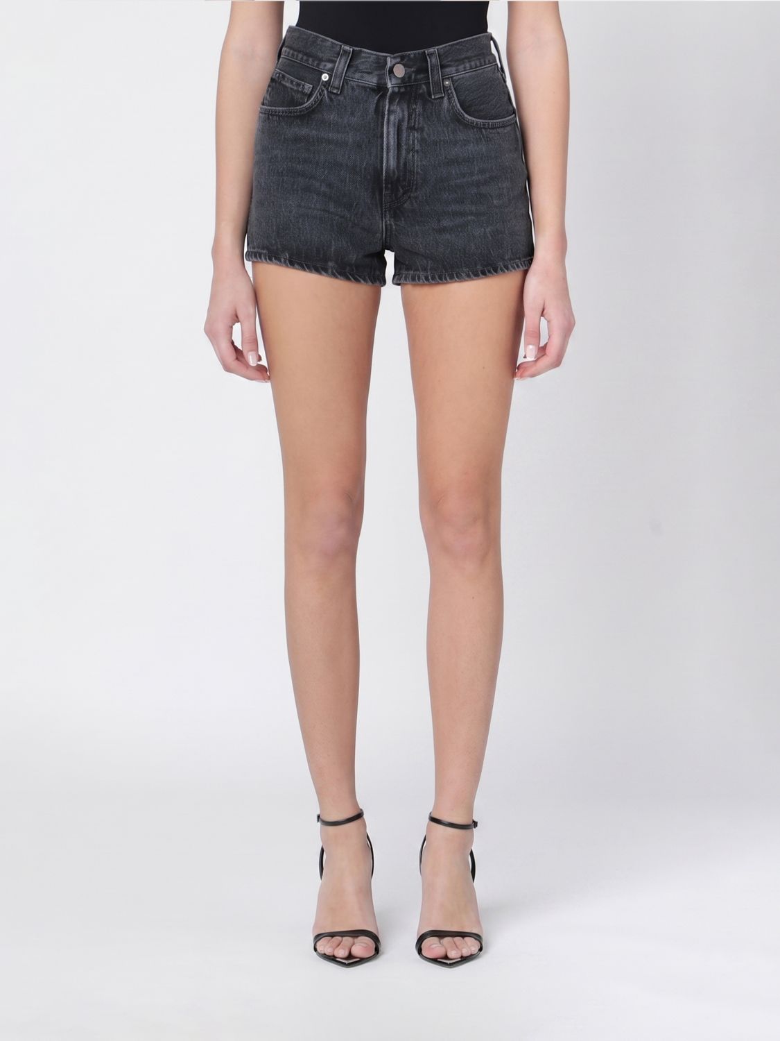 HAIKURE Pantaloncini in denim di cotone a vita alta con design a cinque tasche