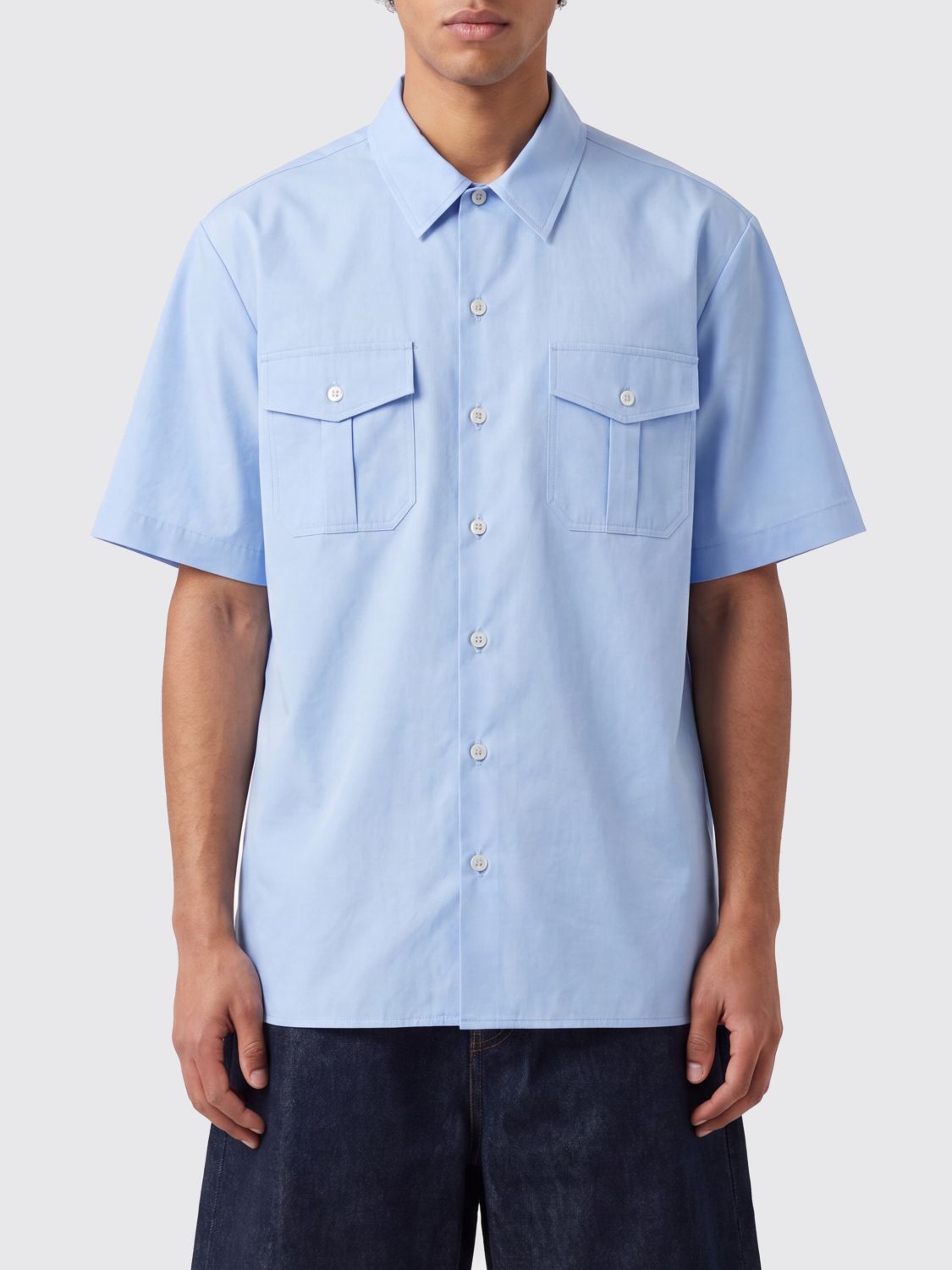 MM6 MAISON MARGIELA Camicia bowling a righe in cotone con maniche corte