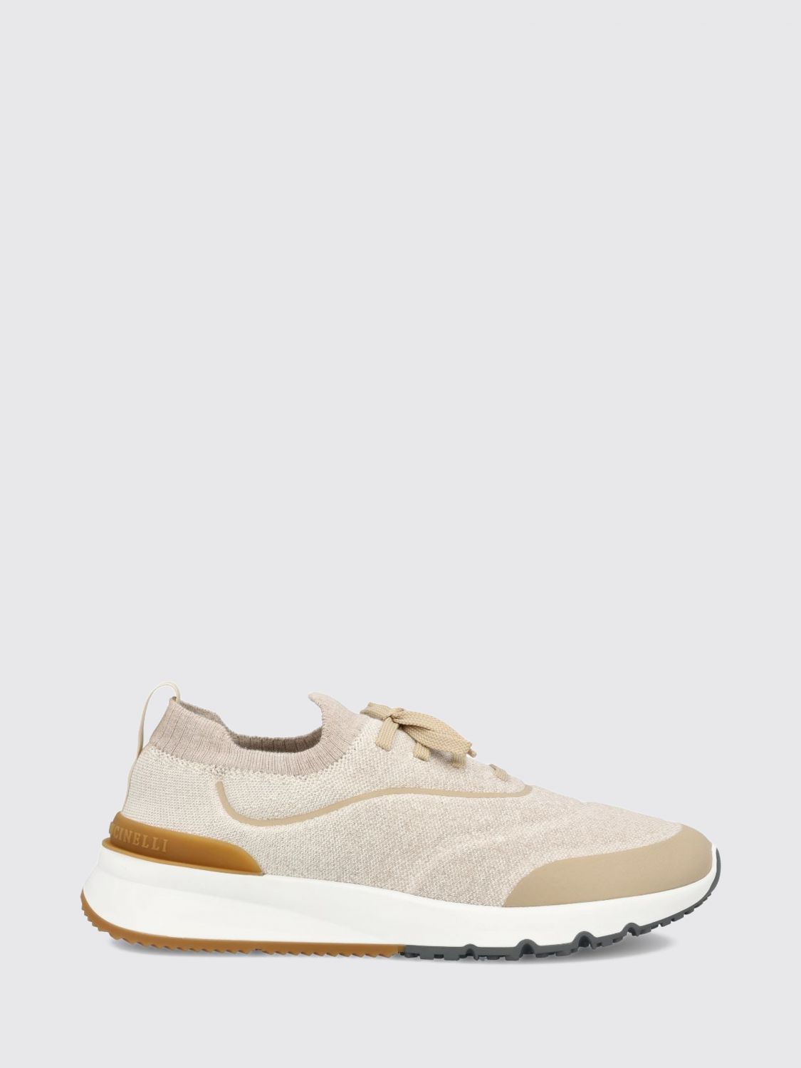BRUNELLO CUCINELLI Zweifarbige Low-Top-Sneaker von aus technischem Stretch-Gewebe