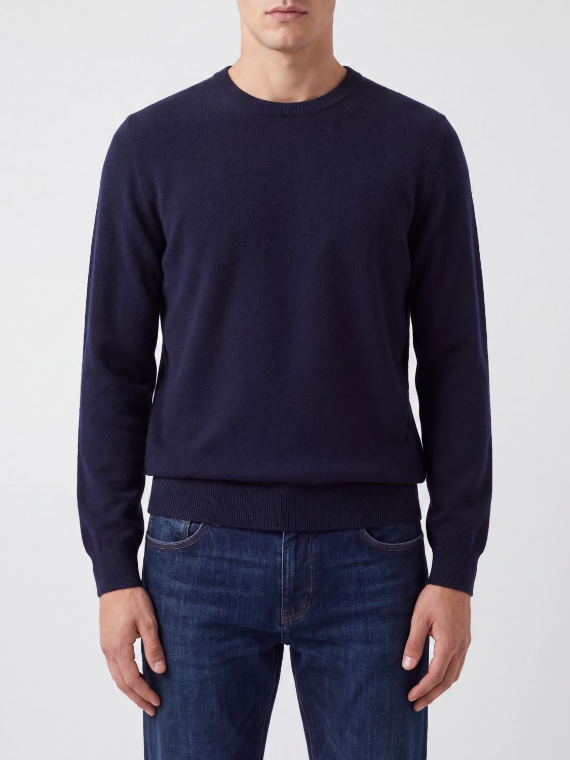 Brunello Cucinelli Crewneck Cashmere Jumper with Ribbed Trims