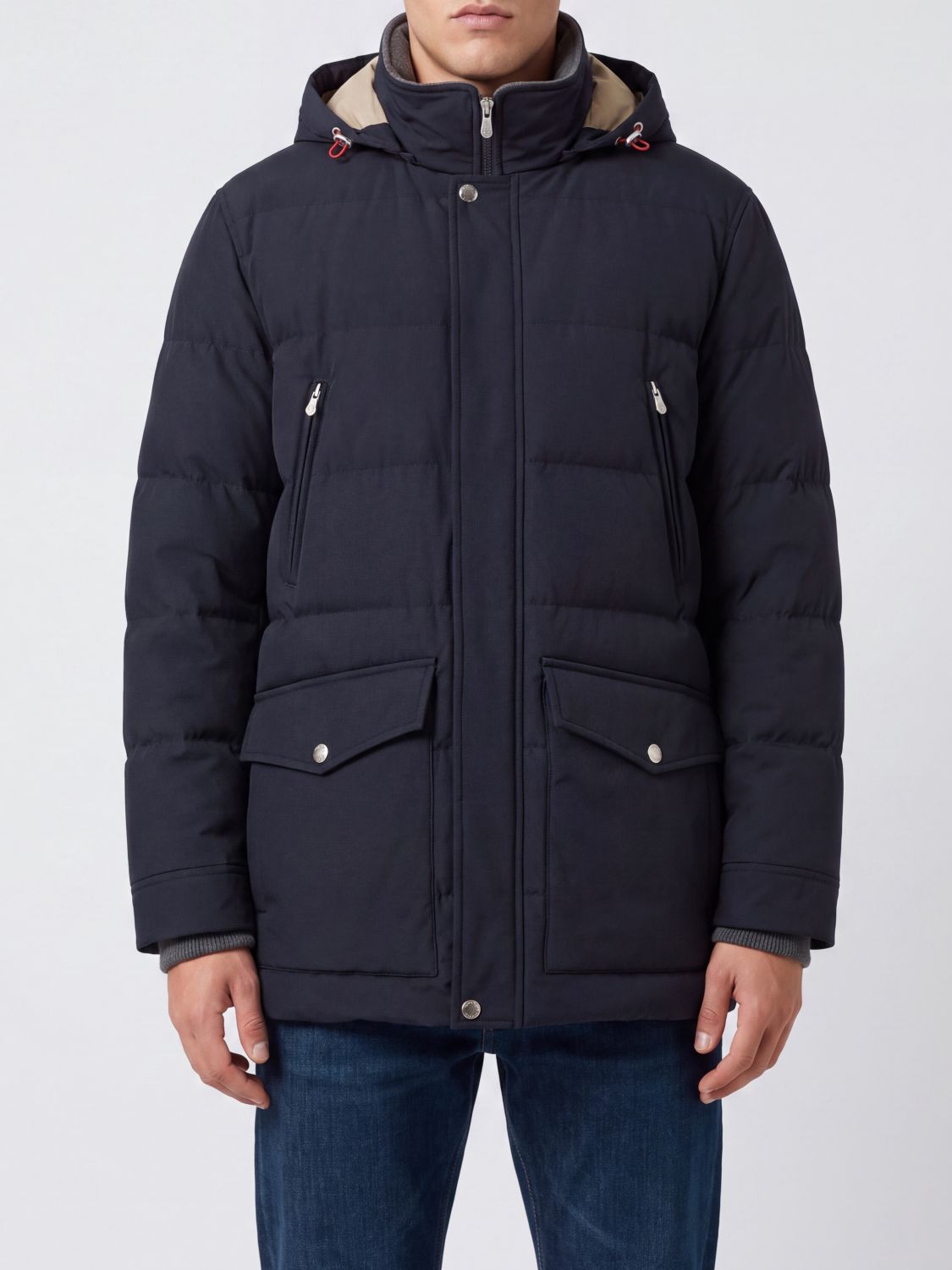 BRUNELLO CUCINELLI Wasserabweisender Nylon-Parka mit abnehmbarer Kapuze