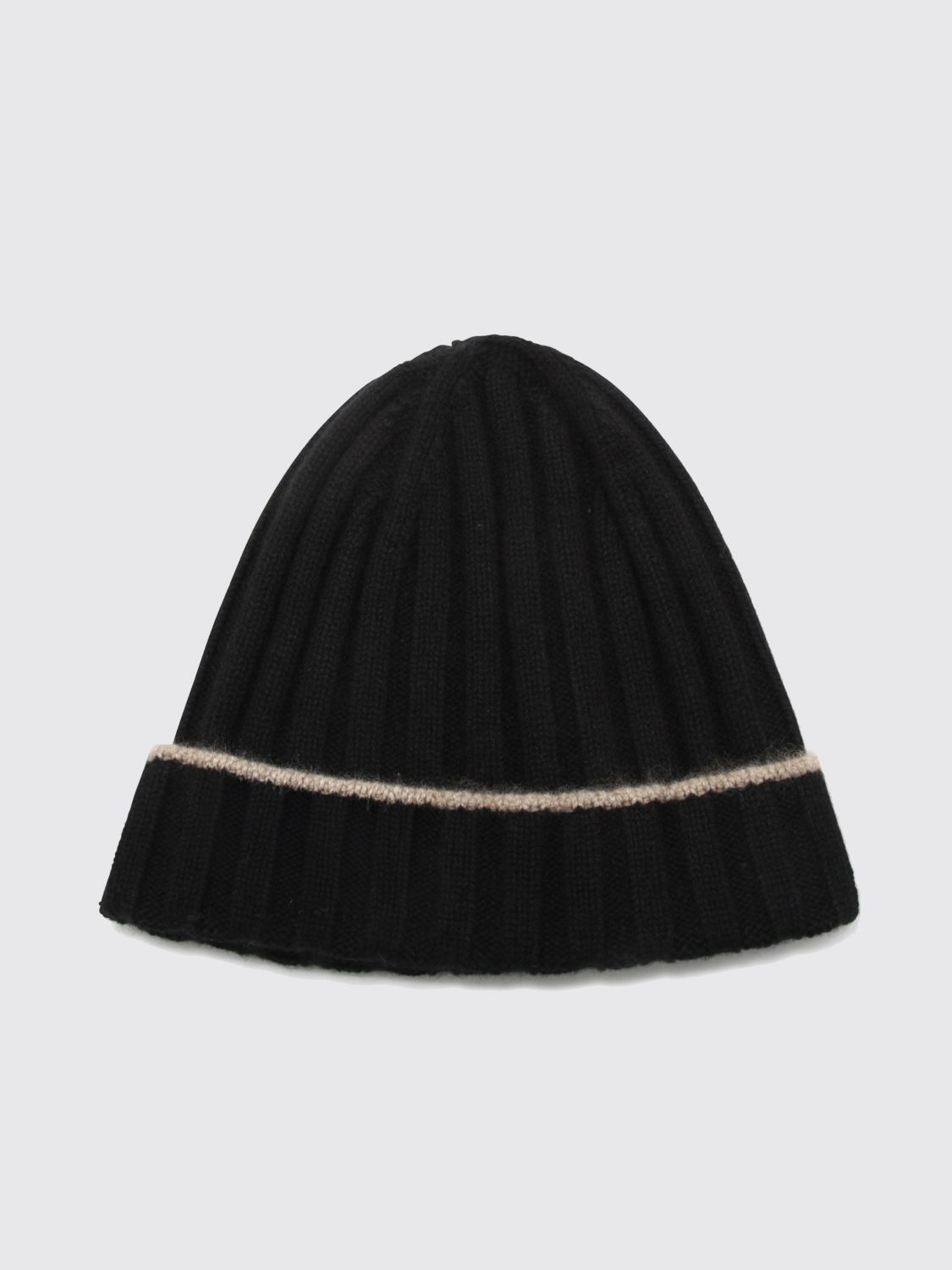 BRUNELLO CUCINELLI Gerippte Beanie von aus reinem Kaschmir mit Umschlag