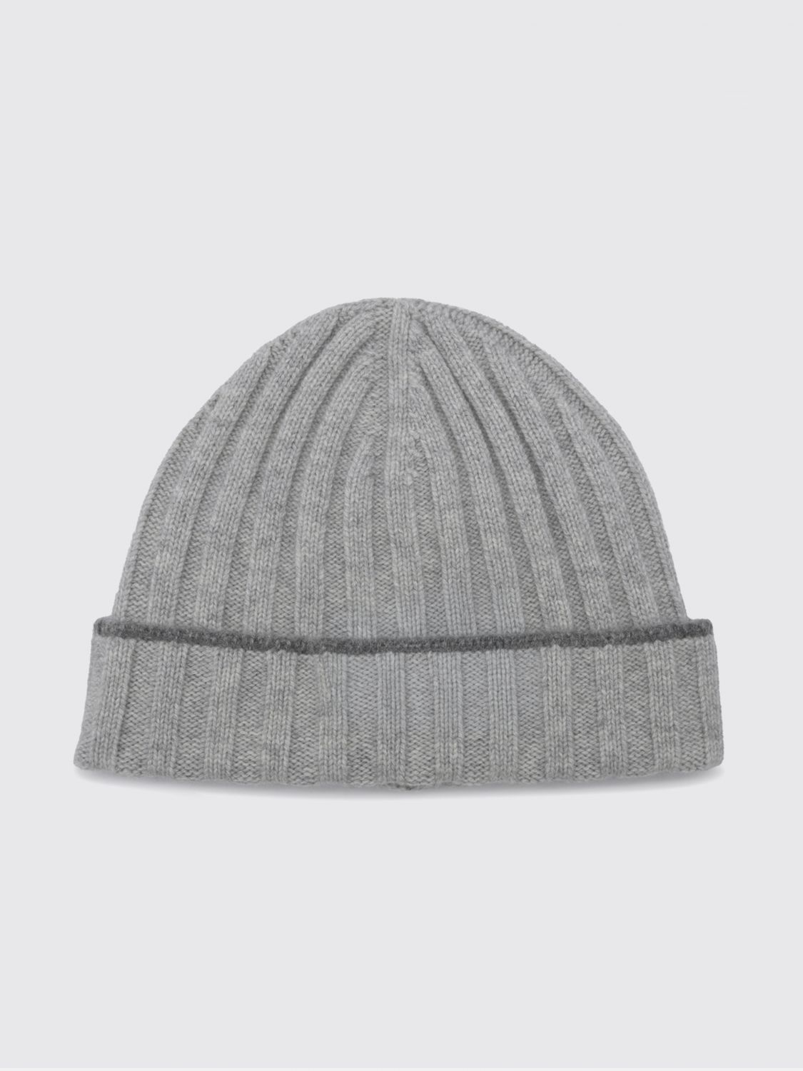 BRUNELLO CUCINELLI Gerippte Beanie von aus reinem Kaschmir mit Umschlag