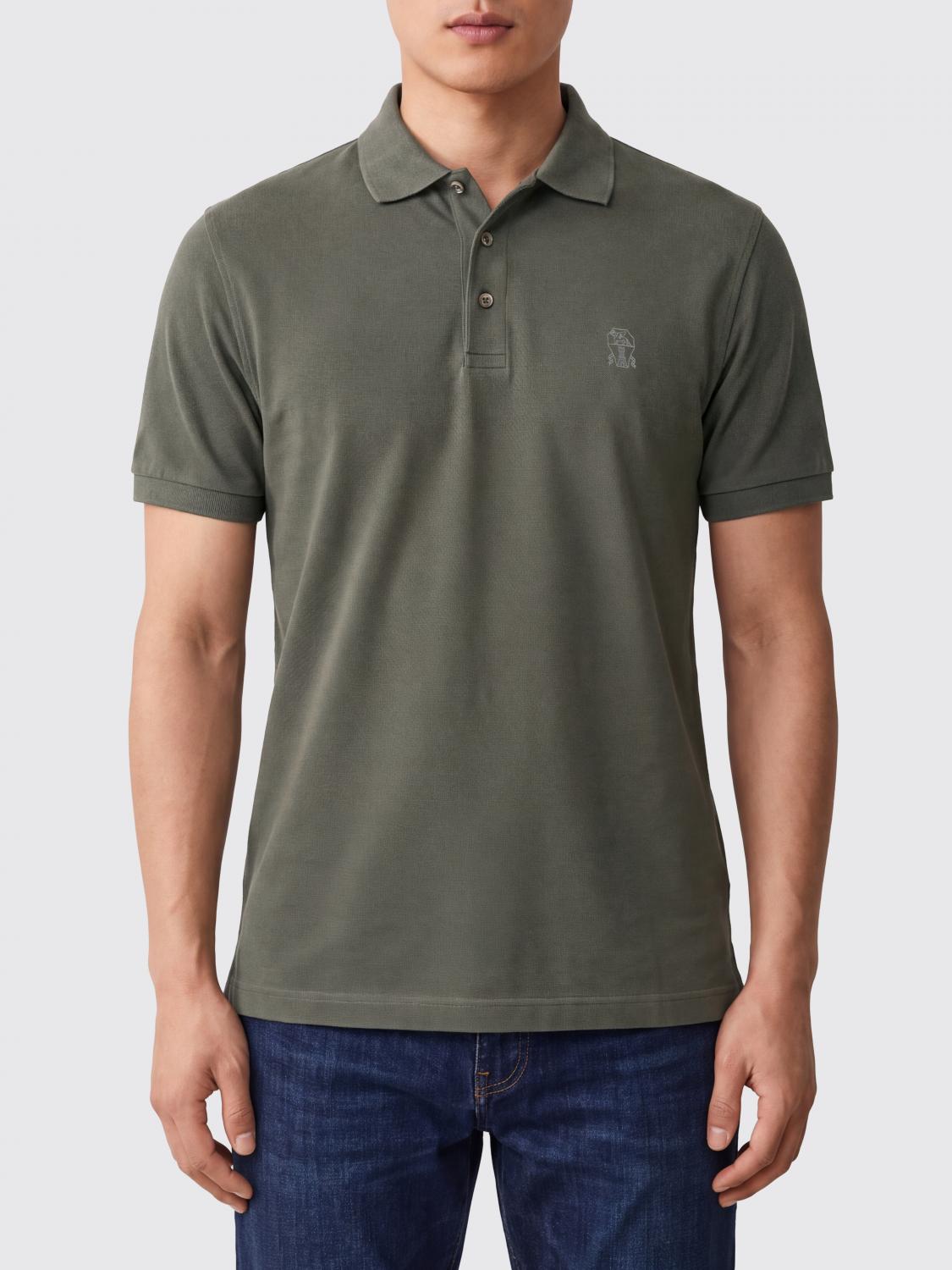 BRUNELLO CUCINELLI Polo Shirt Men color Grey