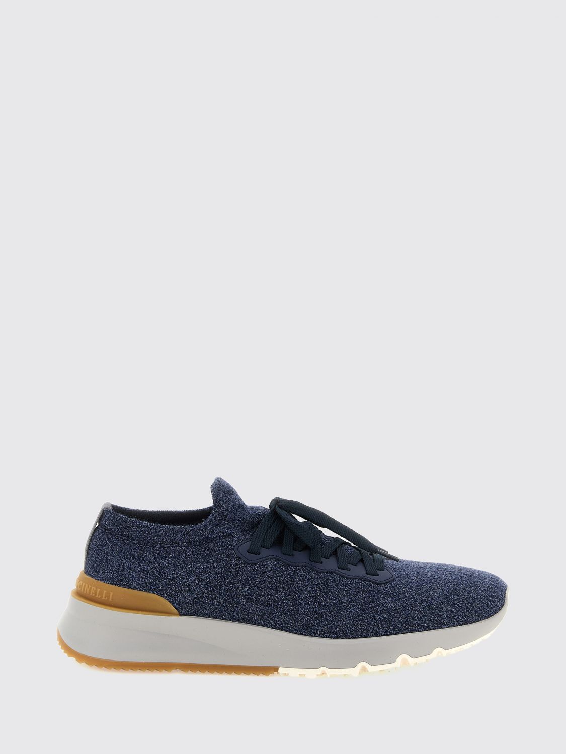BRUNELLO CUCINELLI Sneakers low top in maglia di cotone con suola in gomma
