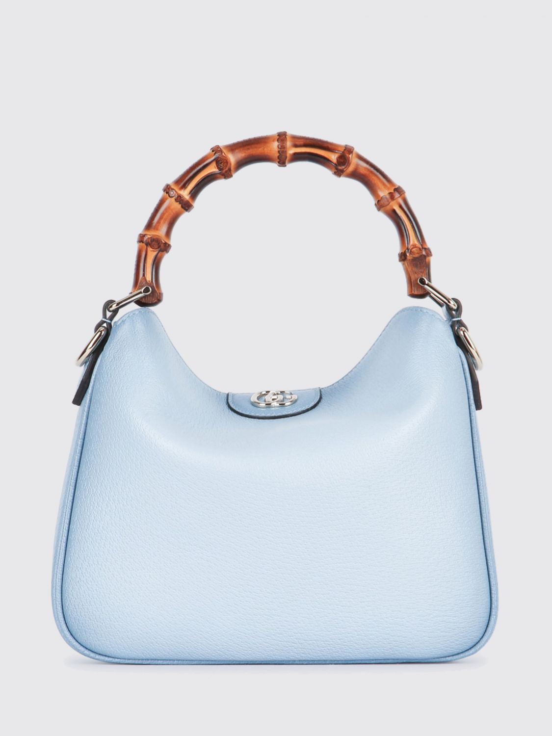 GUCCI Mini borsa Diana in pelle a grana con manico in bambù e logo GG