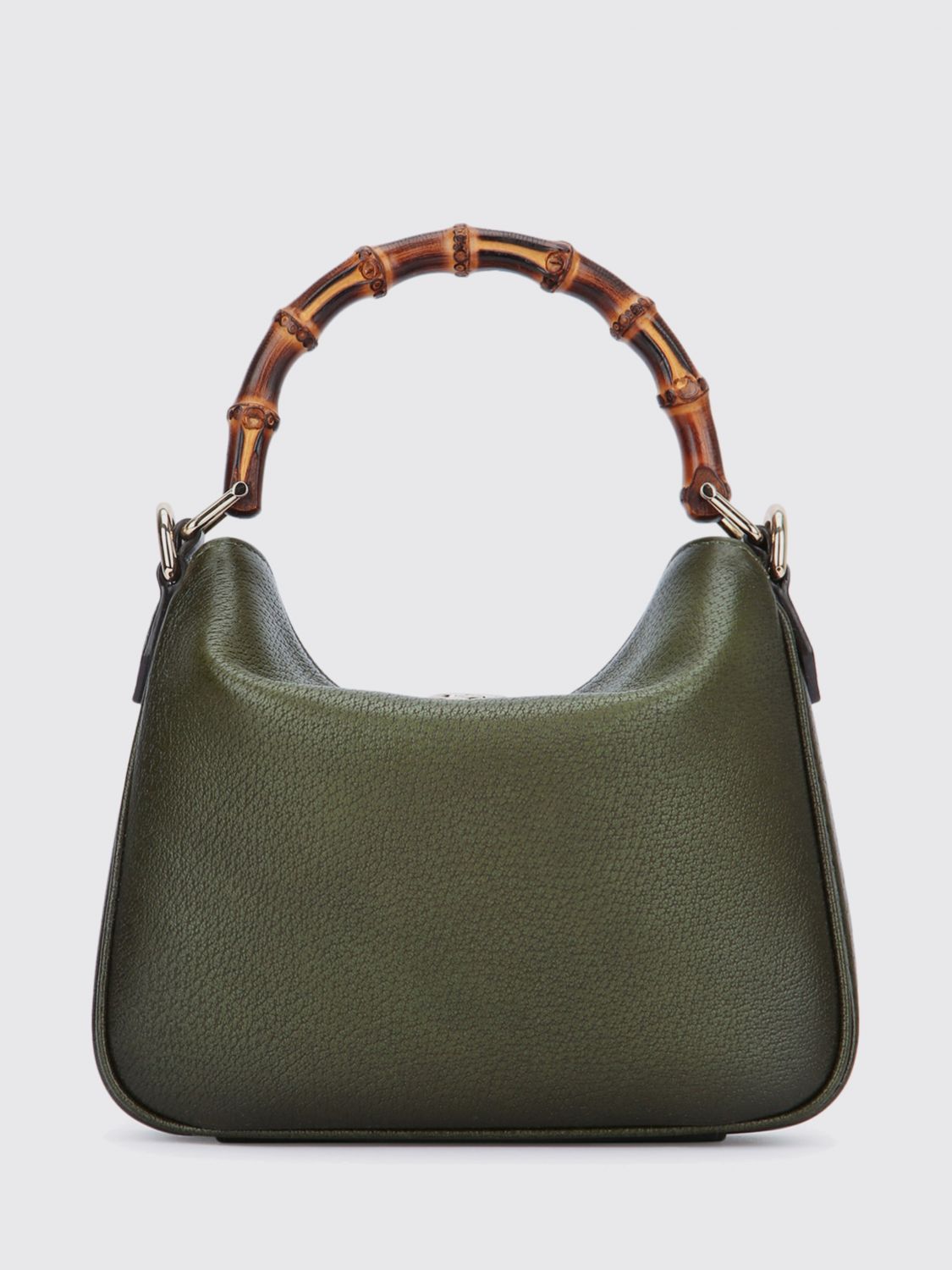 GUCCI Mini borsa Diana in pelle a grana con manico in bambù e logo GG