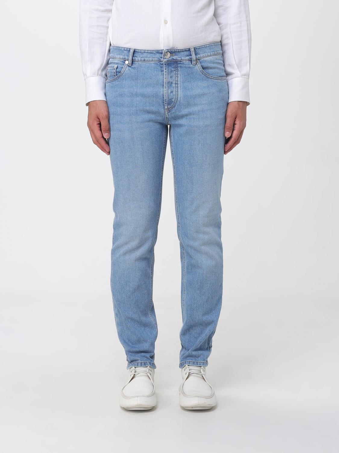 Brunello Cucinelli Mid-Rise Straight Fit Jeans in Cotton Denim