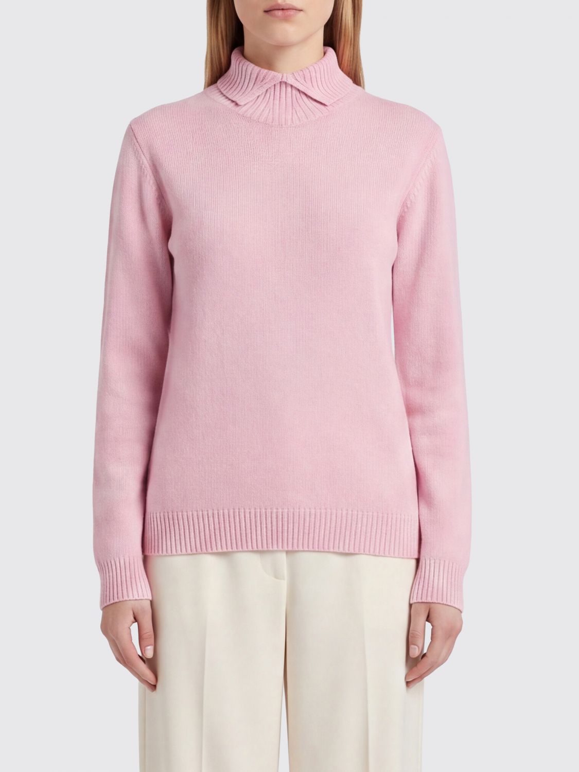 JIL SANDER Ribbed Pure Wool Turtleneck Jumper with Ribbed Hems