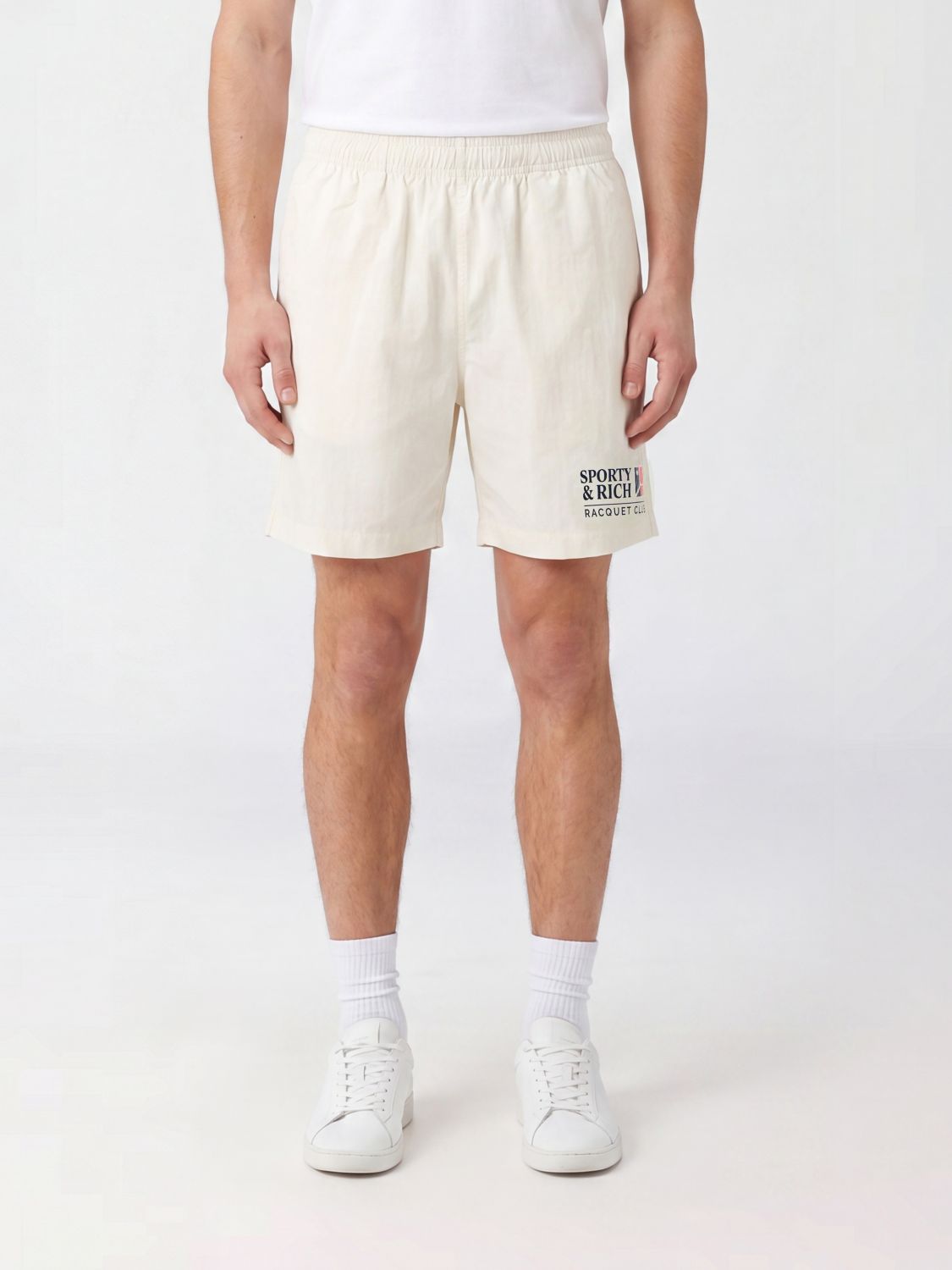 SPORTY & RICH Cotton Sport Shorts with Elasticated Waist and Logo