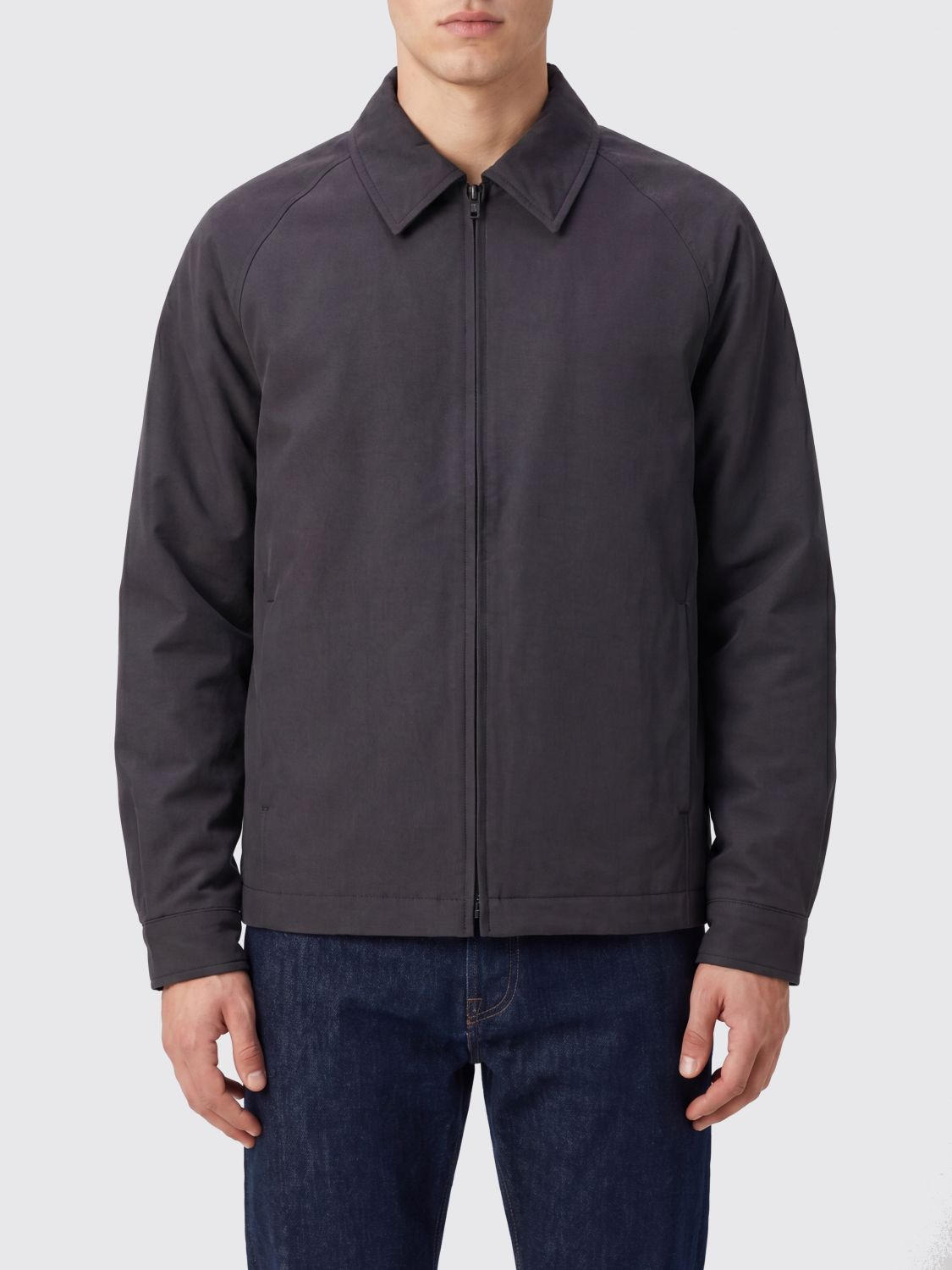 THE ROW Giacca a camicia in misto cotone e cashmere con chiusura a zip