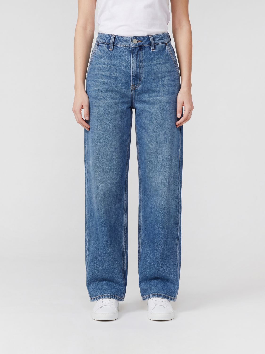 MAGDA BUTRYM Jeans palazzo a vita alta in denim con gamba larga