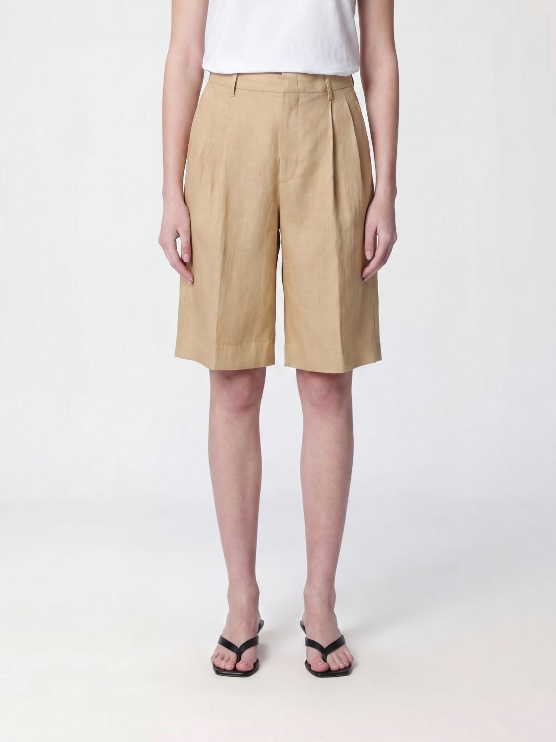 TAGLIATORE High-Waisted Floral Print Linen Tailored Shorts　TAGLIATORE ハイウエスト フローラル プリント リネン テーラード ショーツ TAGLIATORE