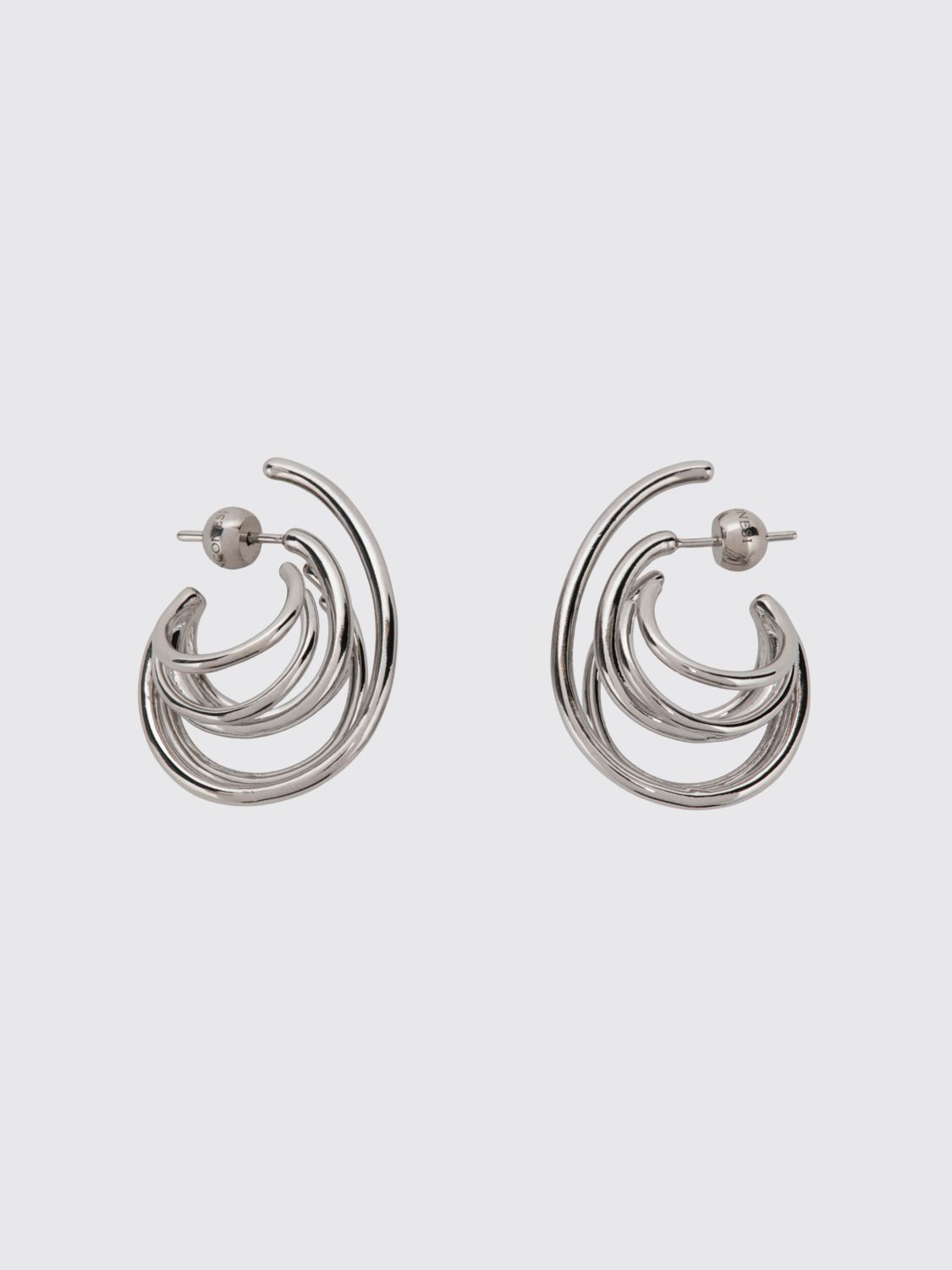PANCONESI Orecchini a cerchio Orbit in ottone cromato color argento