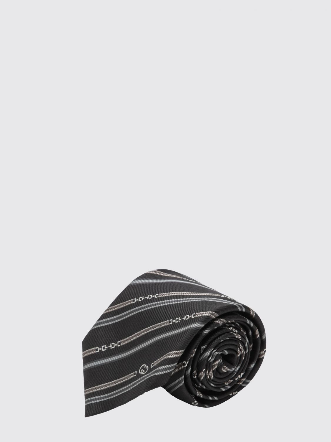 GUCCI Cravatta in seta con motivo regimental e monogramma GG jacquard