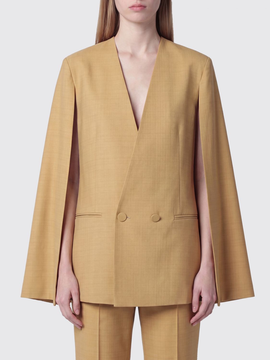 ALBERTA FERRETTI Cropped Double-Breasted Viscose Blend Blazer