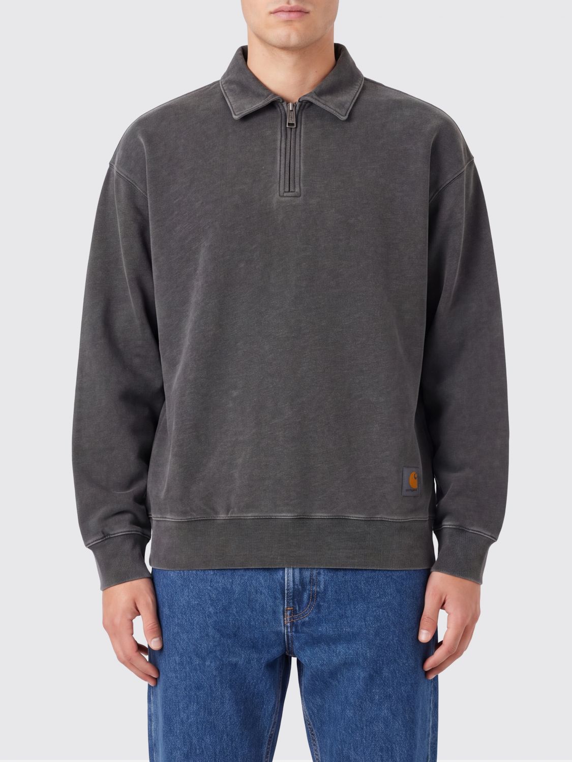 CARHARTT WIP Polo a maniche lunghe in cotone con chiusura a zip