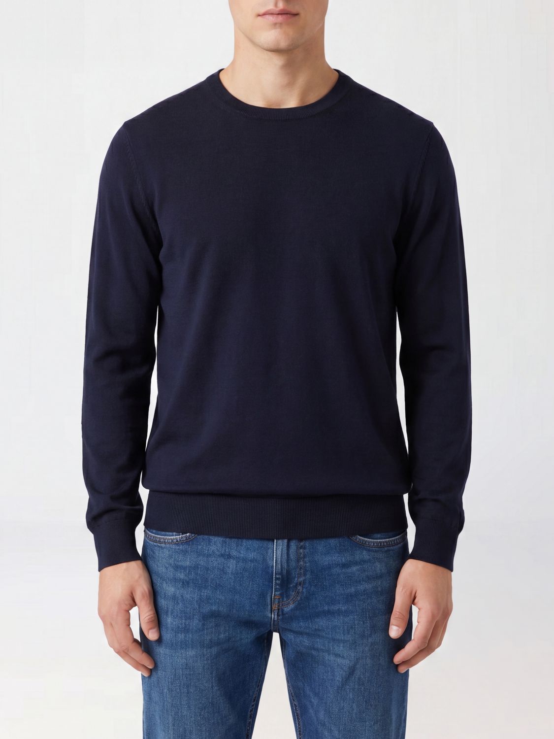 Kangra Long-Sleeved Pure Cotton Crewneck Jumper