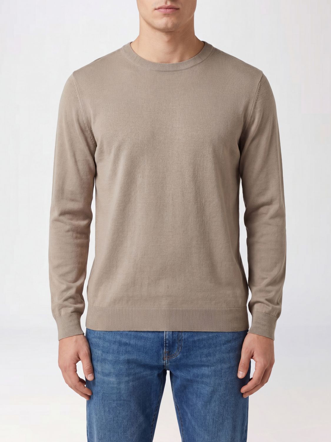Kangra Long-Sleeved Pure Cotton Crewneck Jumper