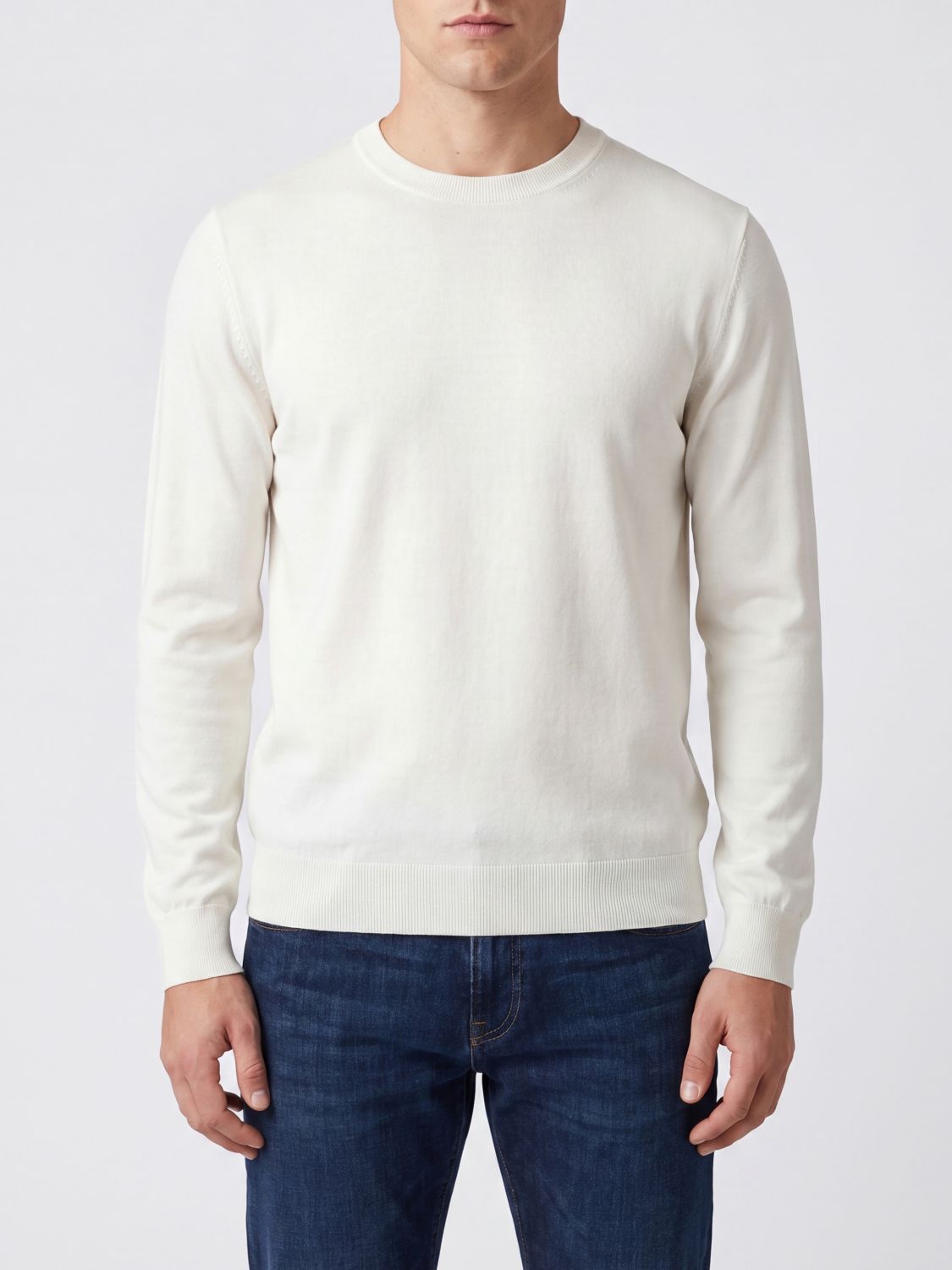 Kangra Long-Sleeved Pure Cotton Crewneck Jumper